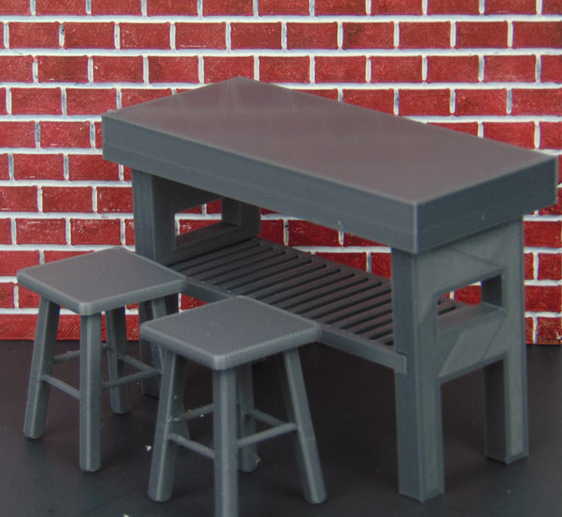 GI JOE Classified One 12 Workbench Stools Printable Diorama Prop 3D print model_1