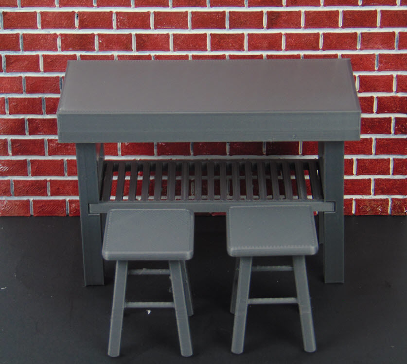 GI JOE Classified One 12 Workbench Stools Printable Diorama Prop 3D print model_2
