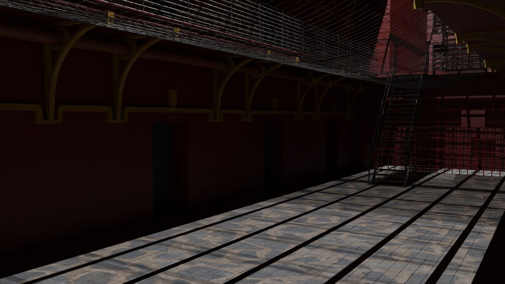 Prison Interior Low-poly 3D model_5