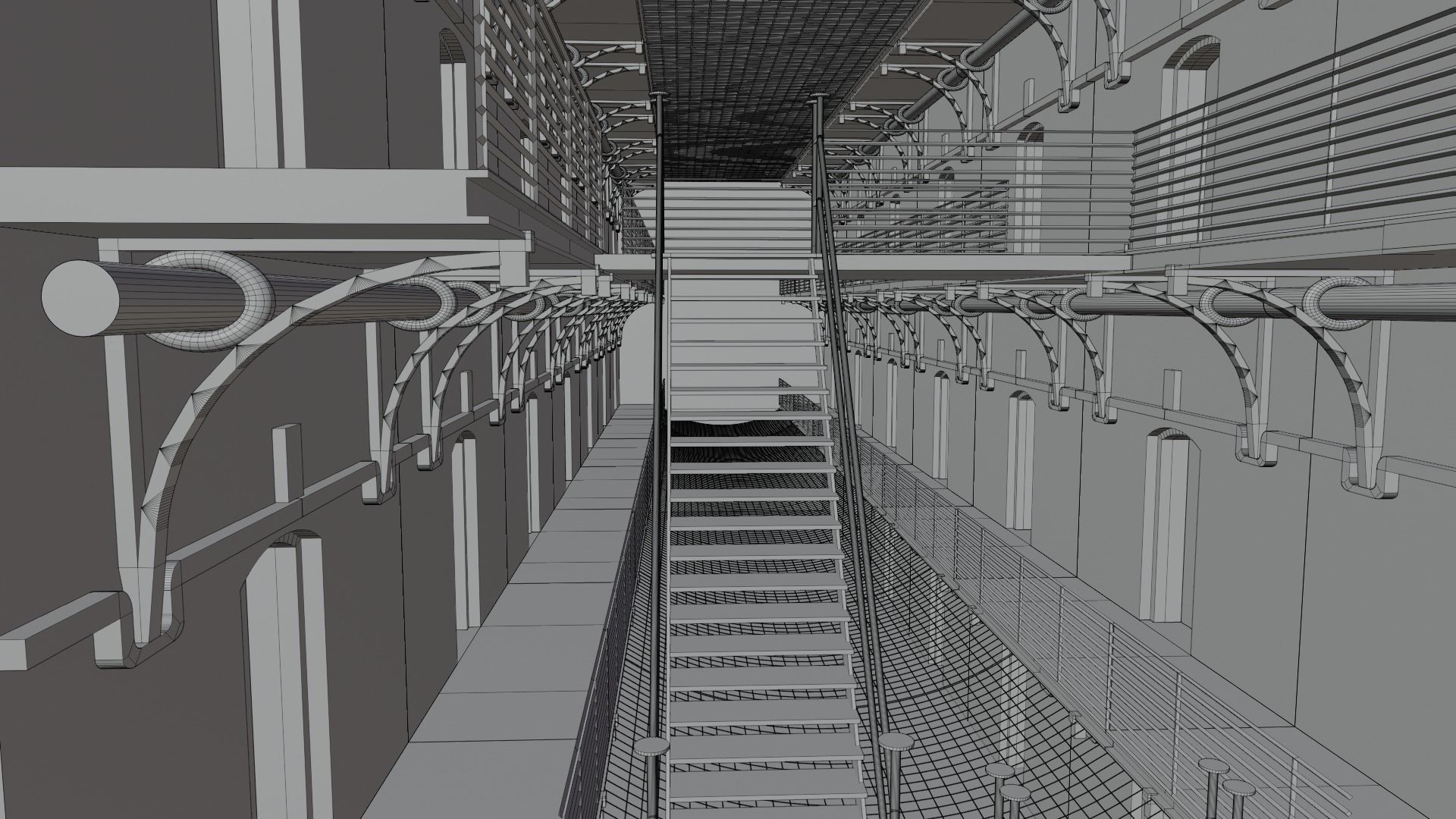 Prison Interior Low-poly 3D model_8