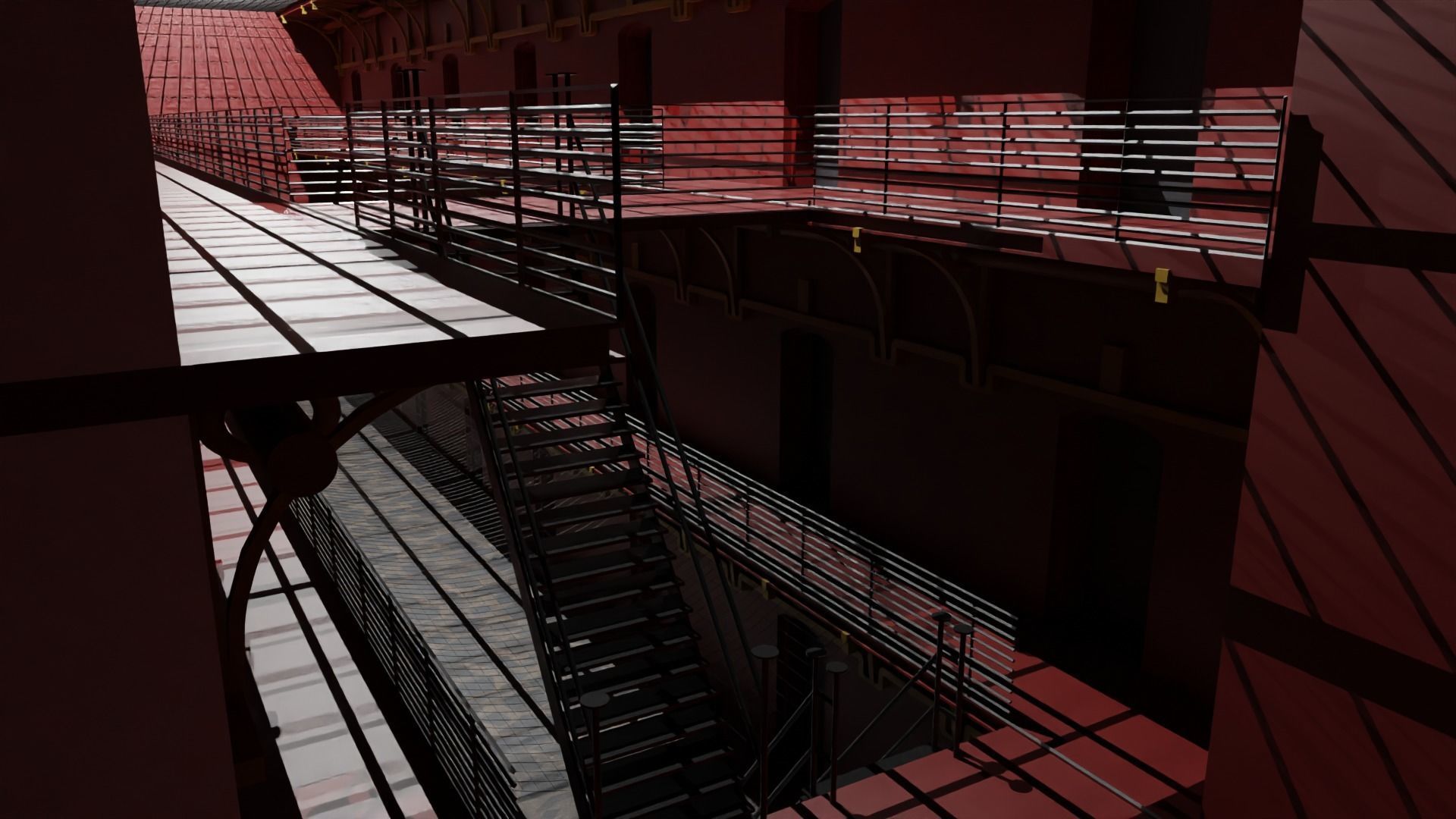 Prison Interior Low-poly 3D model_3
