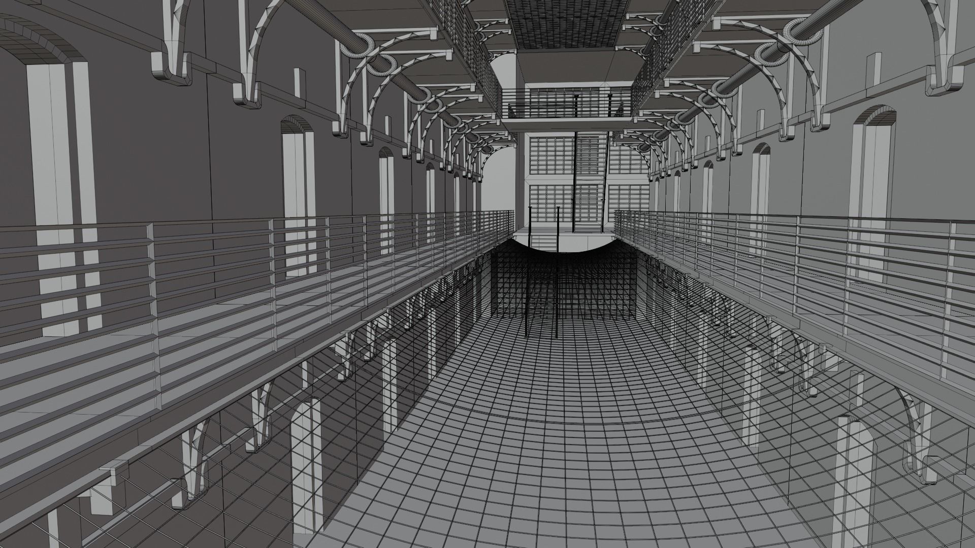 Prison Interior Low-poly 3D model_7