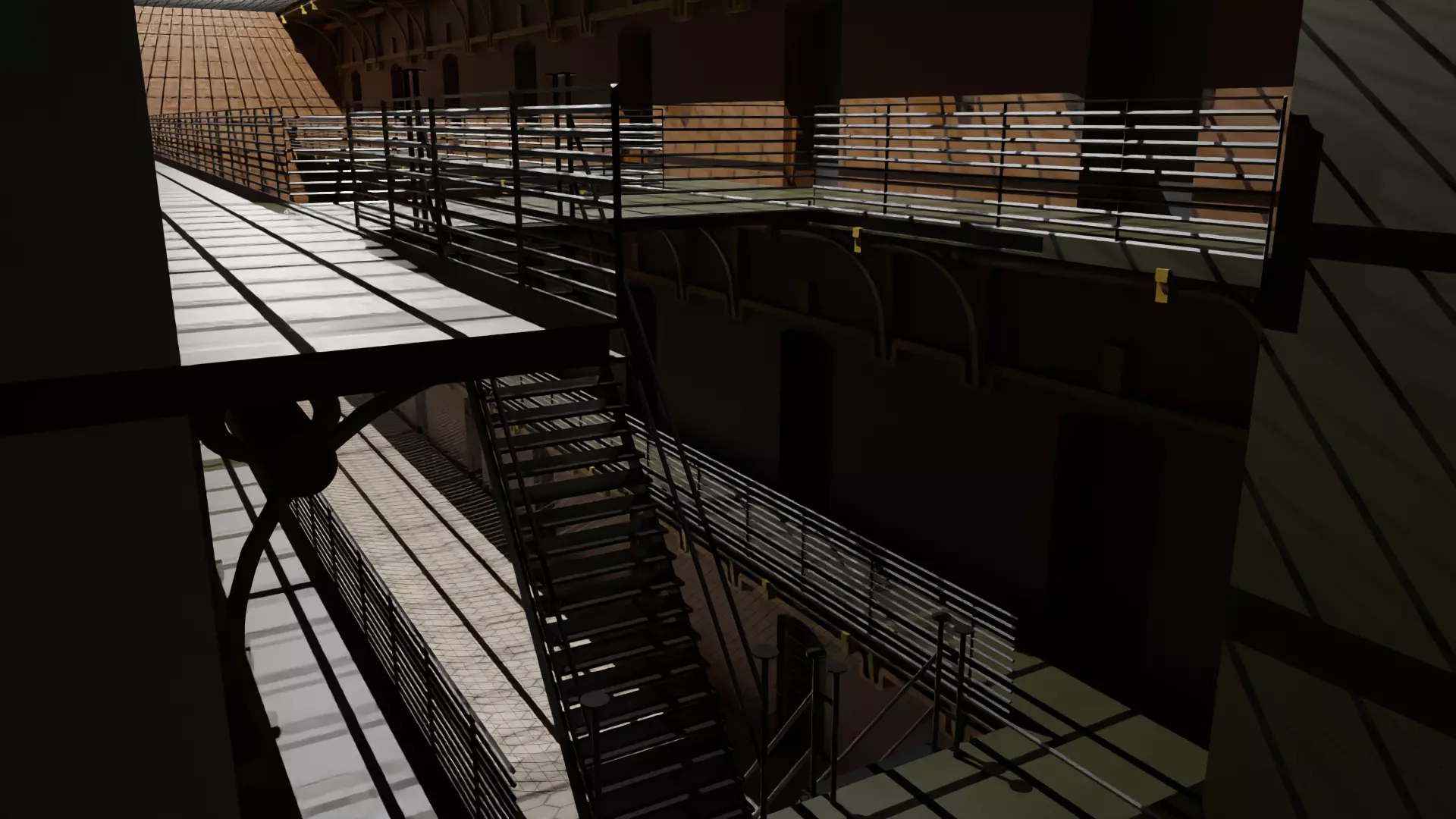 Prison Interior Low-poly 3D model_0