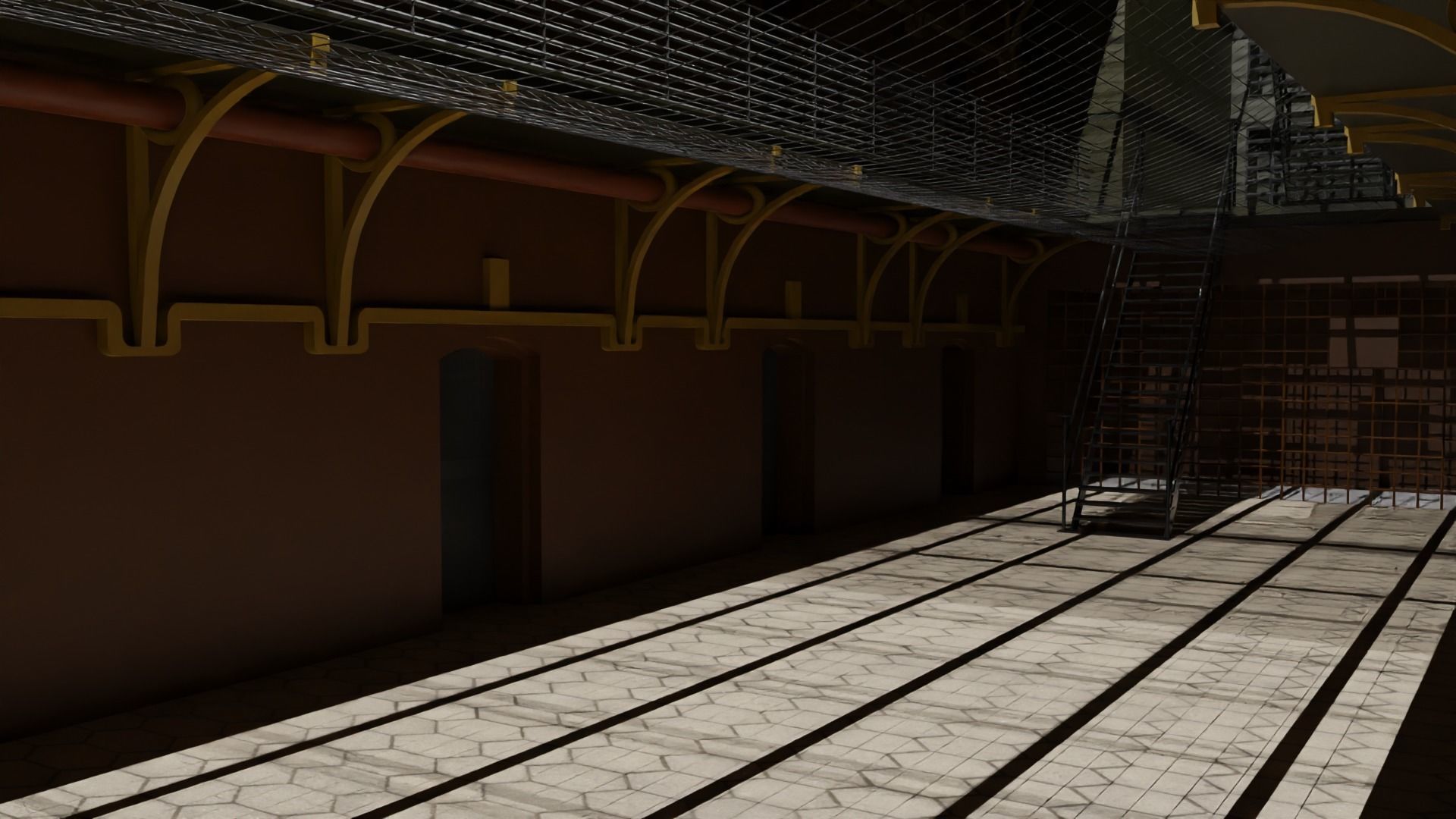 Prison Interior Low-poly 3D model_5