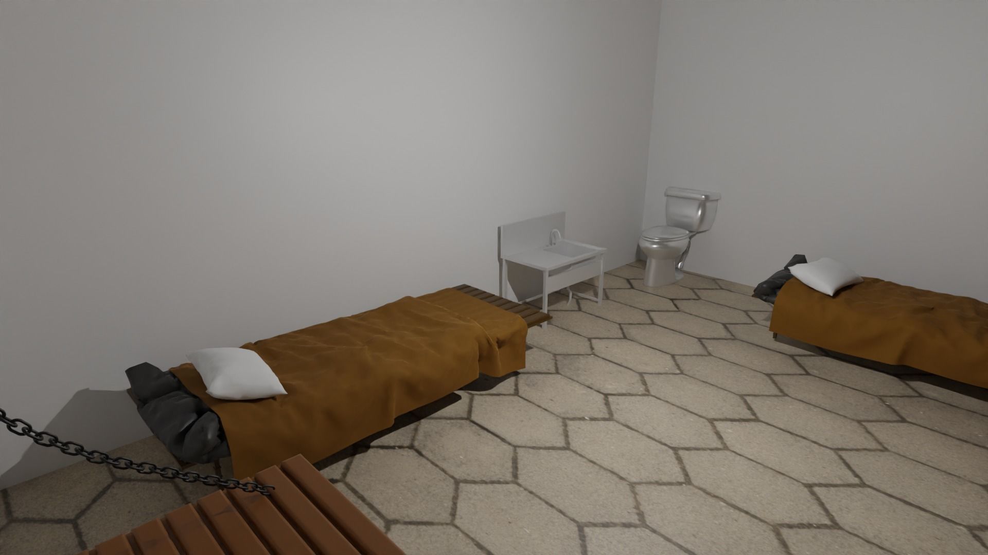Prison Interior Low-poly 3D model_3