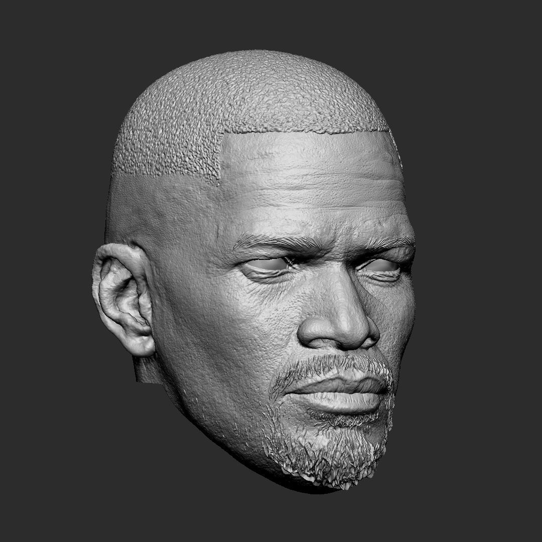 Jamie Foxx head 3D print model_1