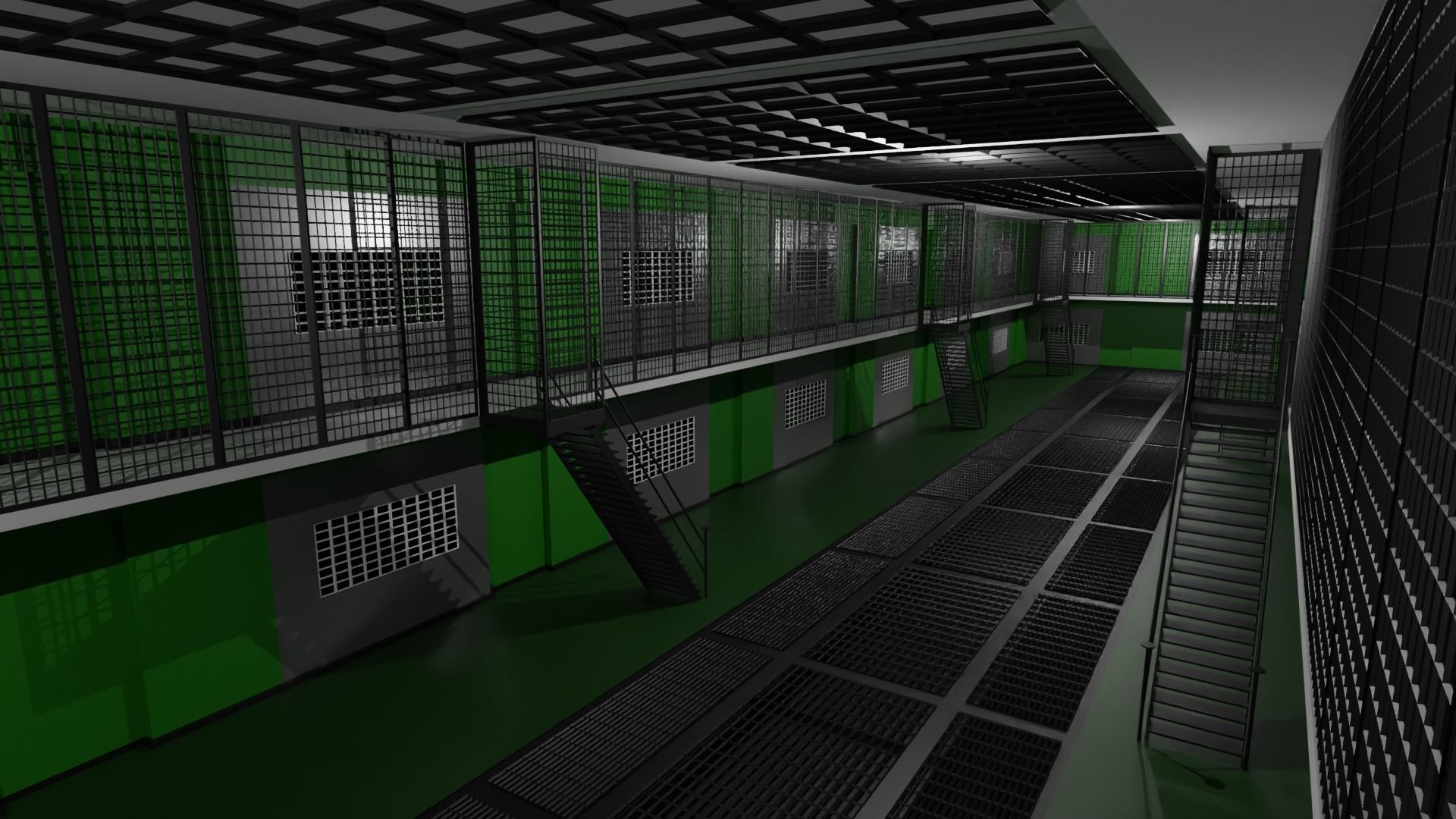 Prison Interior Low-poly 3D model_4