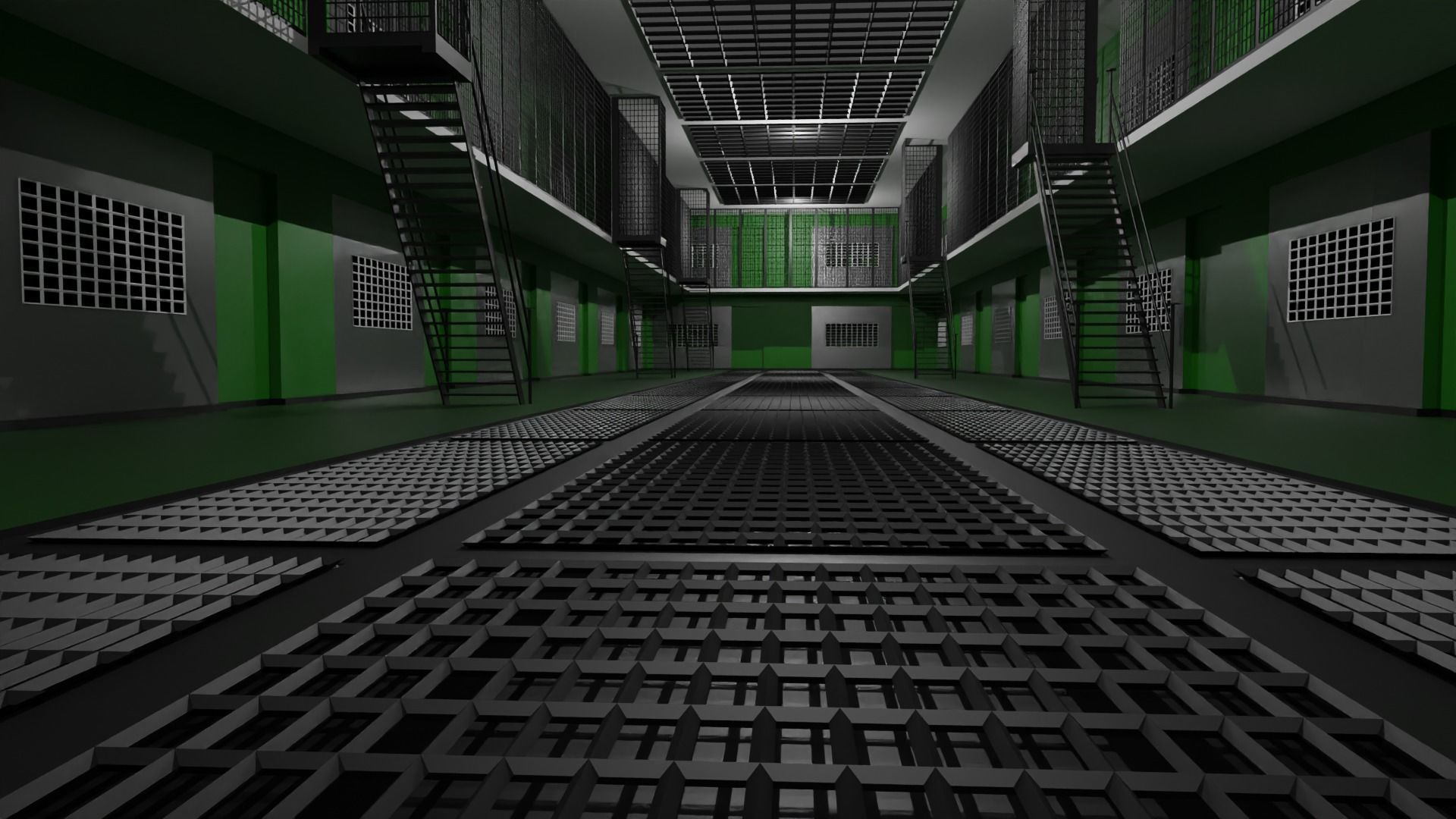 Prison Interior Low-poly 3D model_5