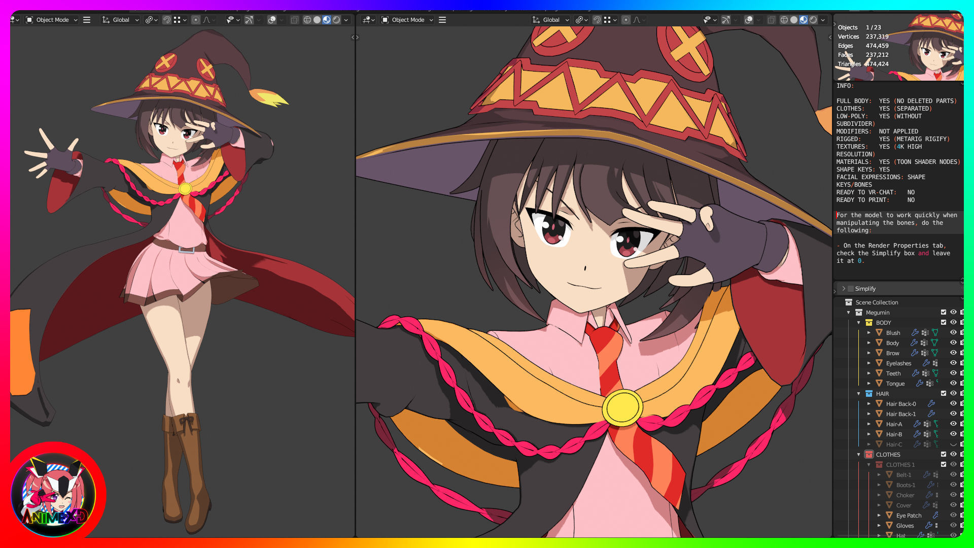 Pack Megumin - Konosuba - 3D Model Blender 3D model_16
