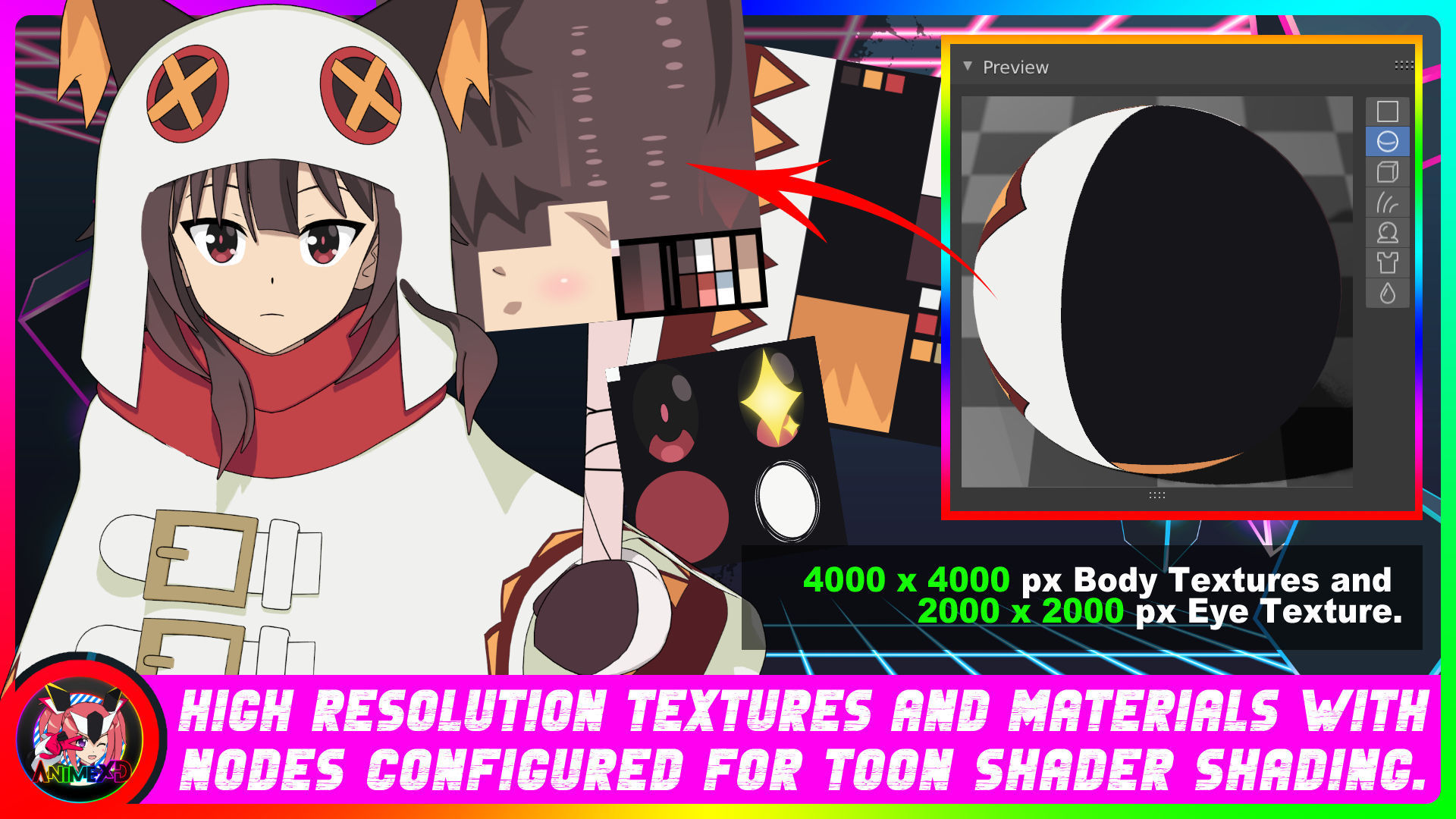 Pack Megumin - Konosuba - 3D Model Blender 3D model_2