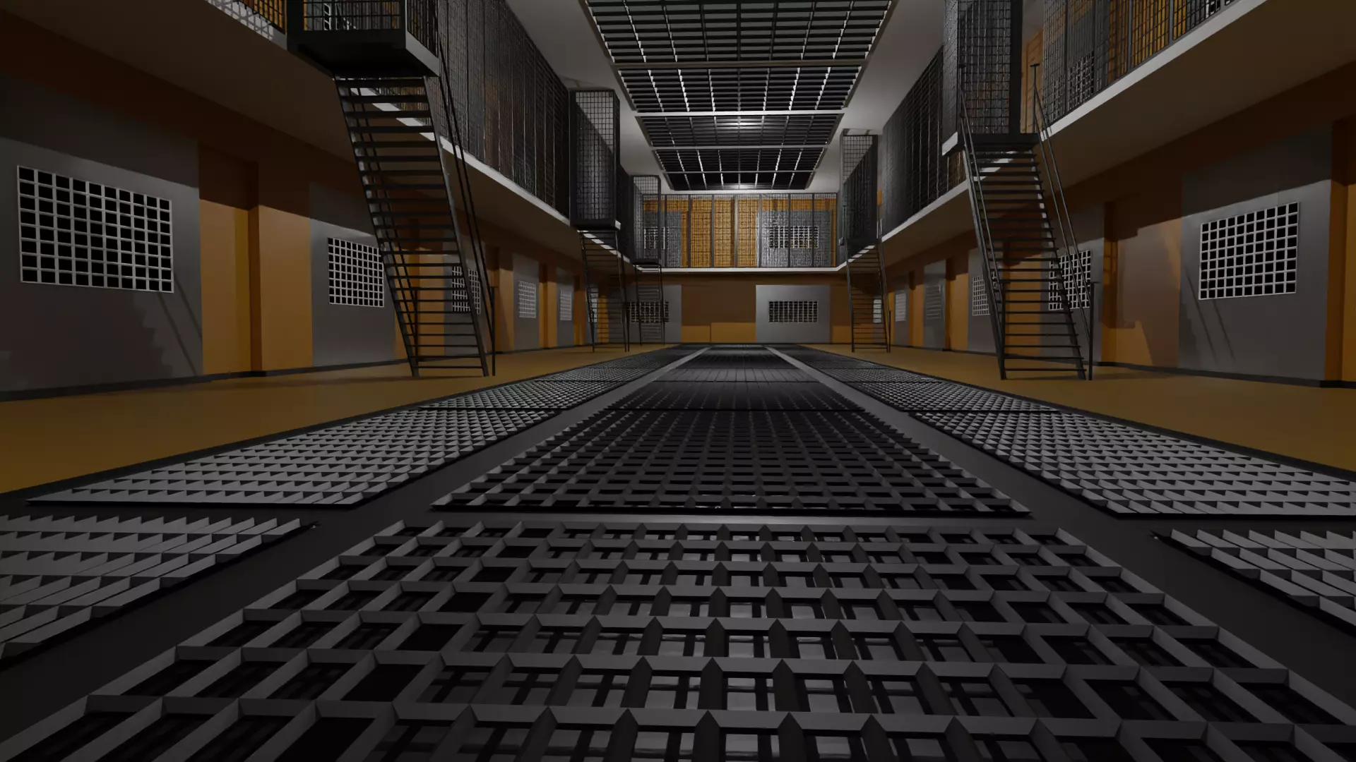Prison Interior Low-poly 3D model_0