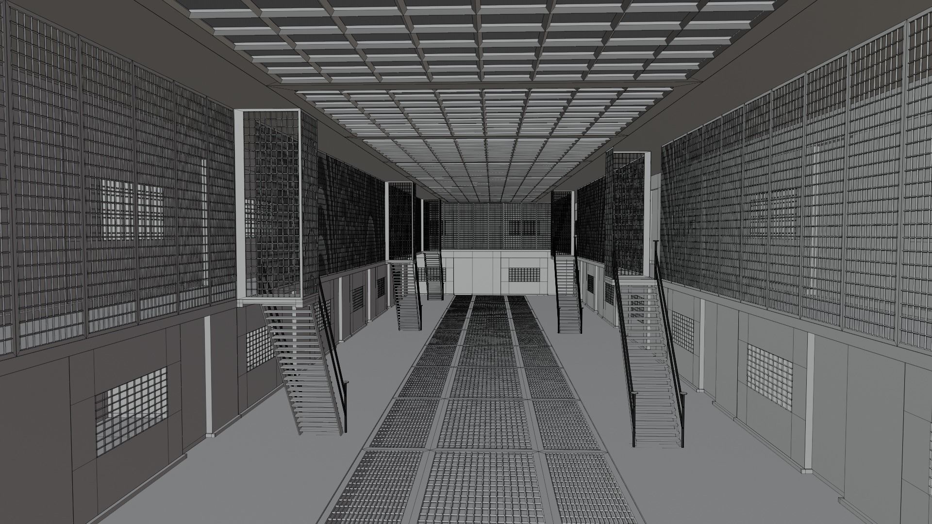 Prison Interior Low-poly 3D model_7