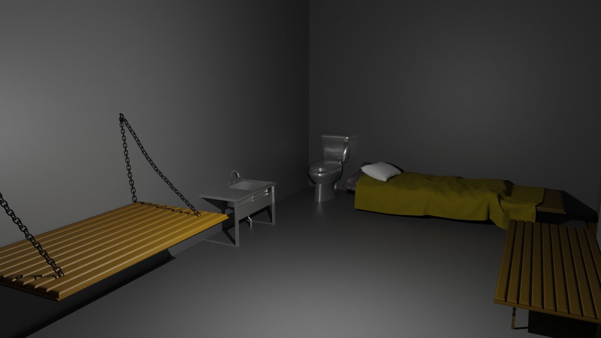 Prison Interior Low-poly 3D model_2