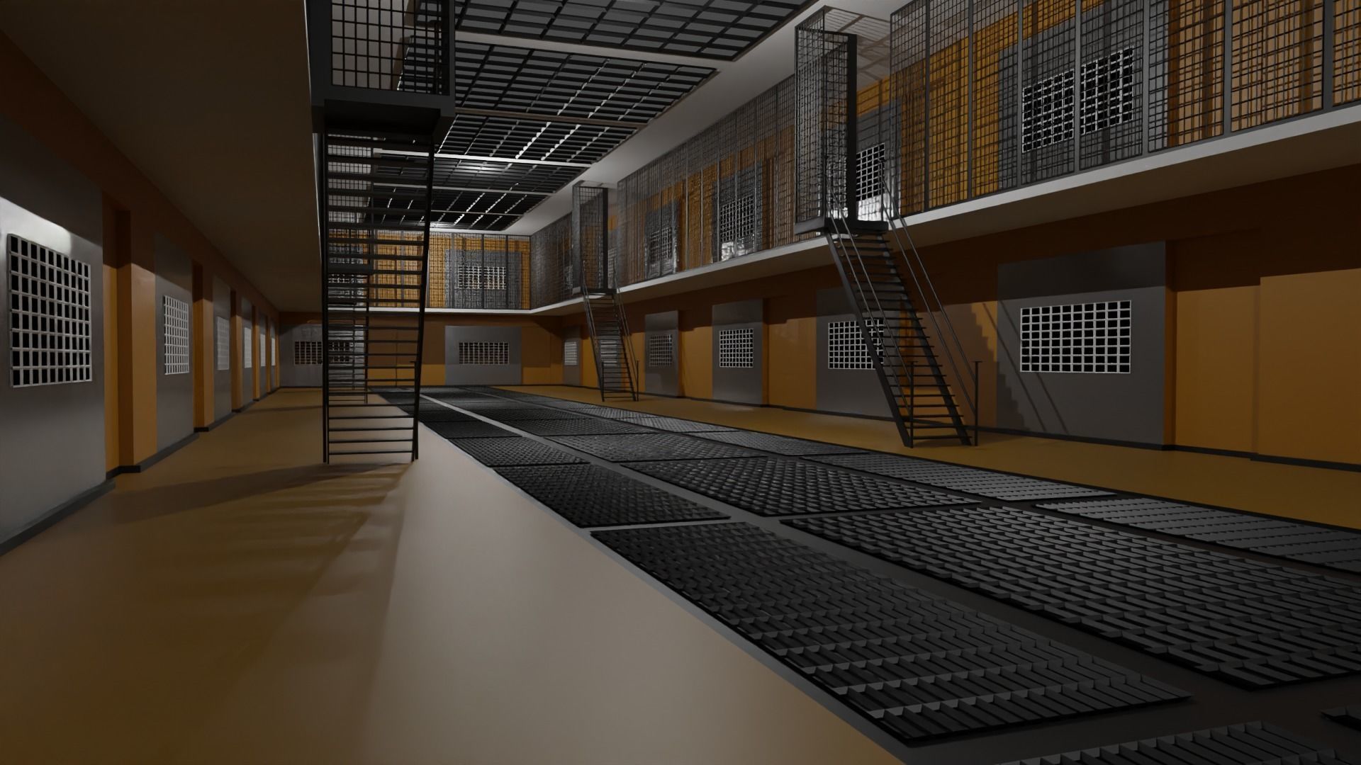 Prison Interior Low-poly 3D model_5