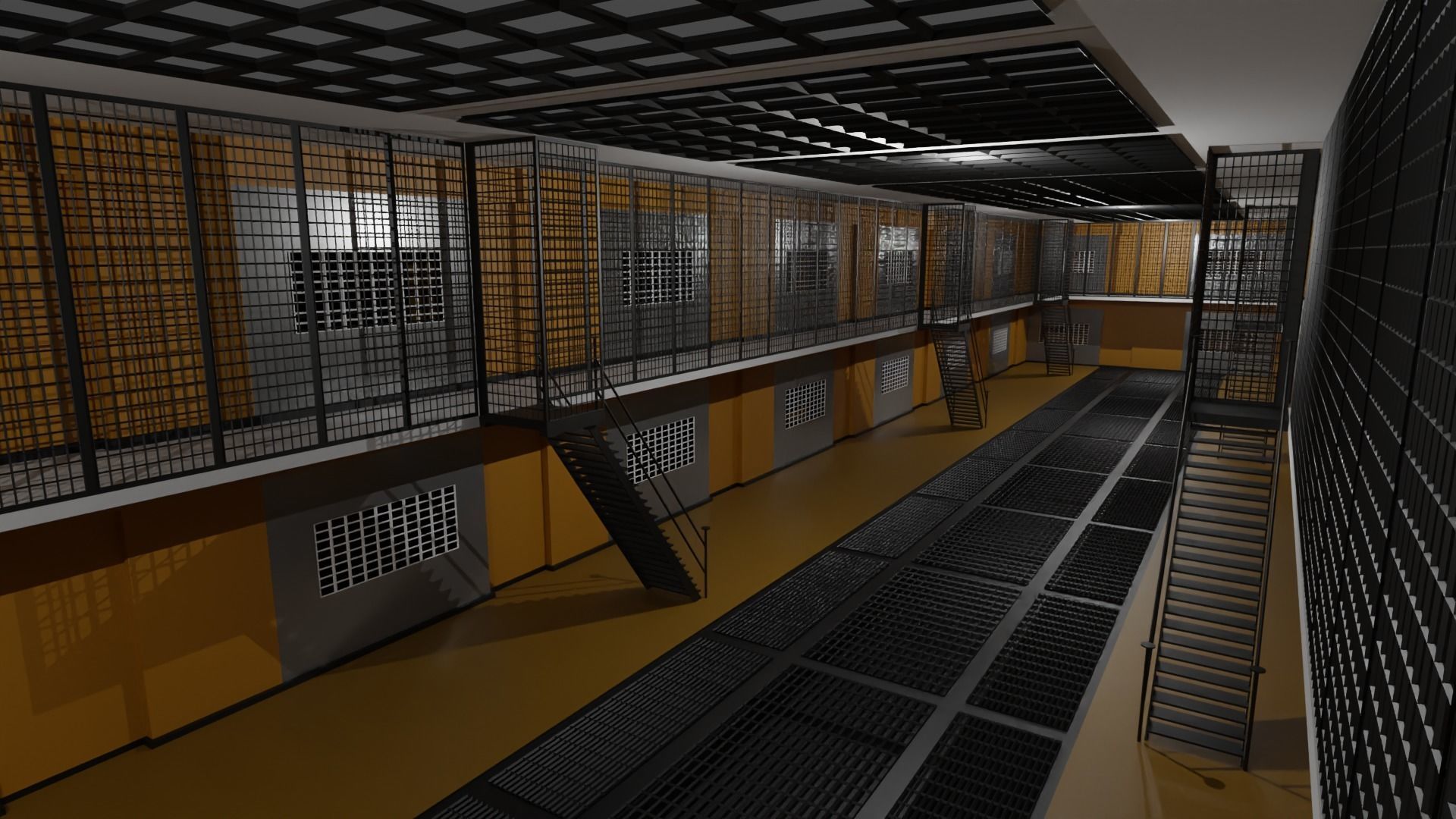 Prison Interior Low-poly 3D model_4