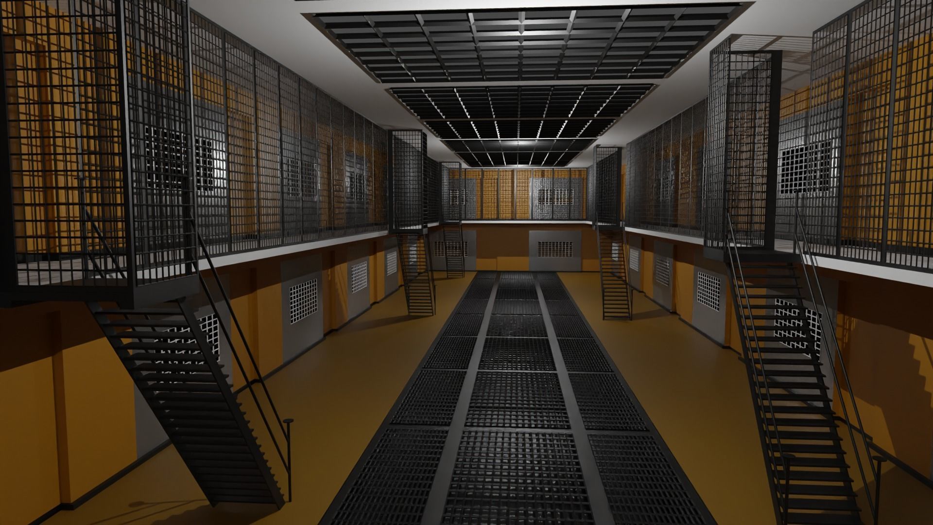 Prison Interior Low-poly 3D model_1