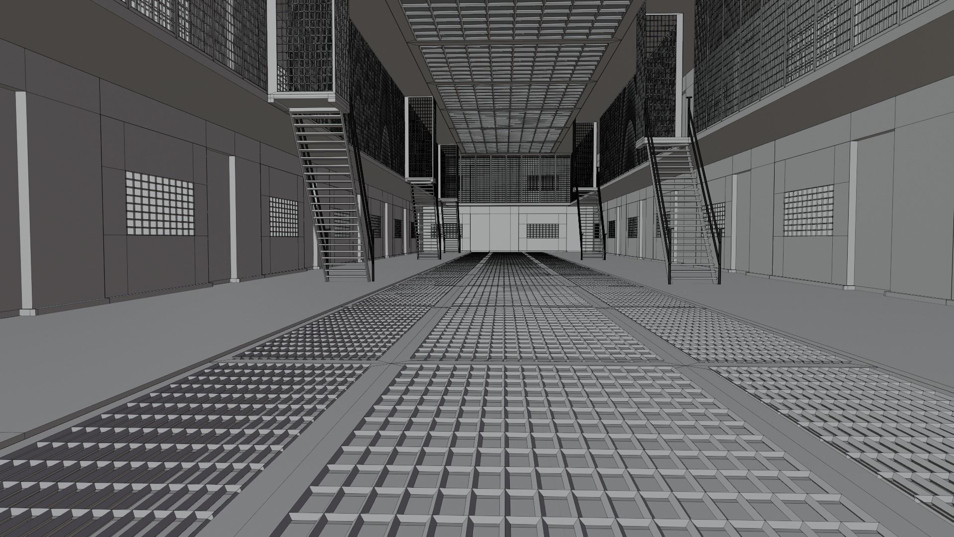 Prison Interior Low-poly 3D model_8
