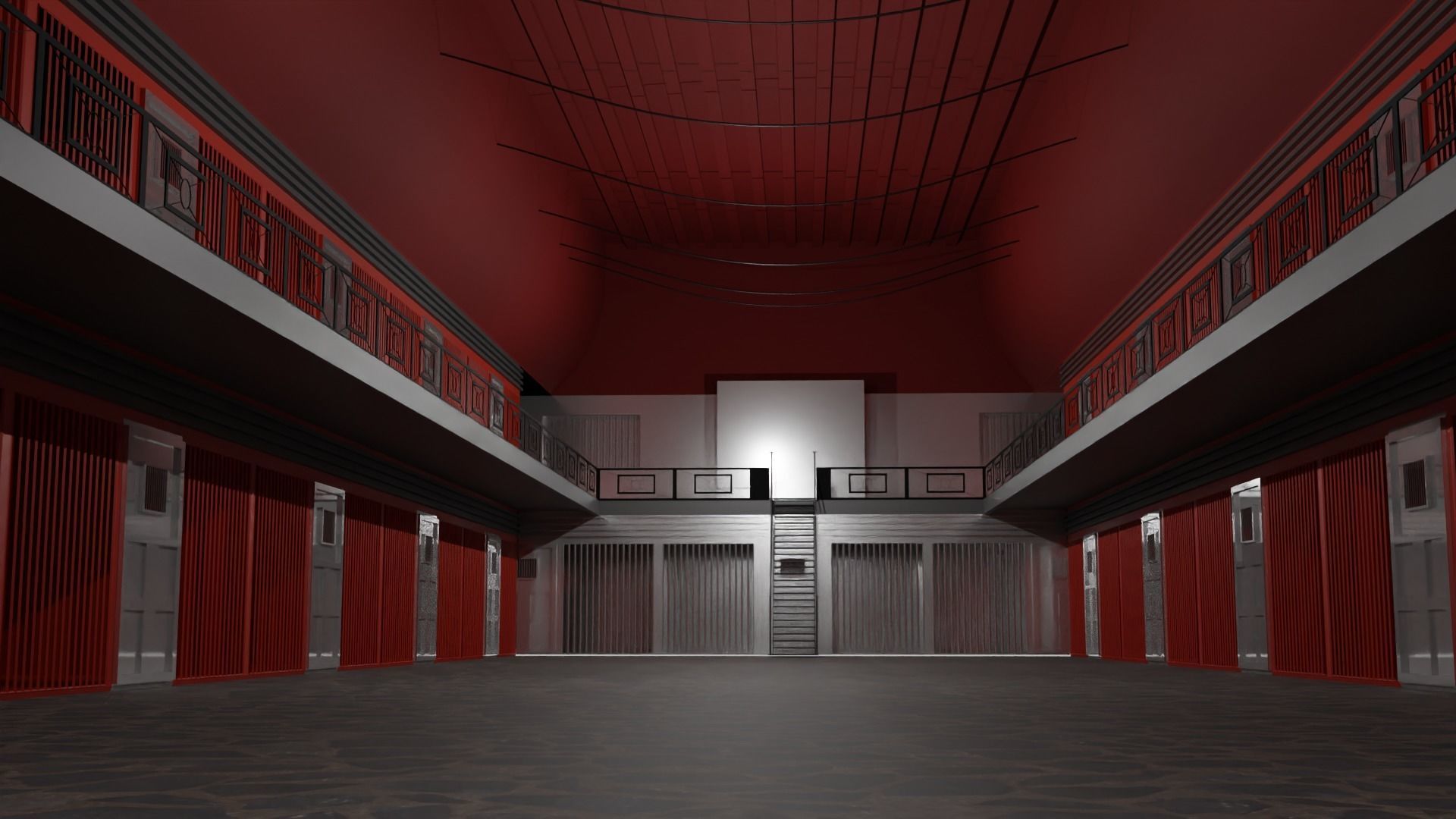 Prison Interior Low-poly 3D model_5