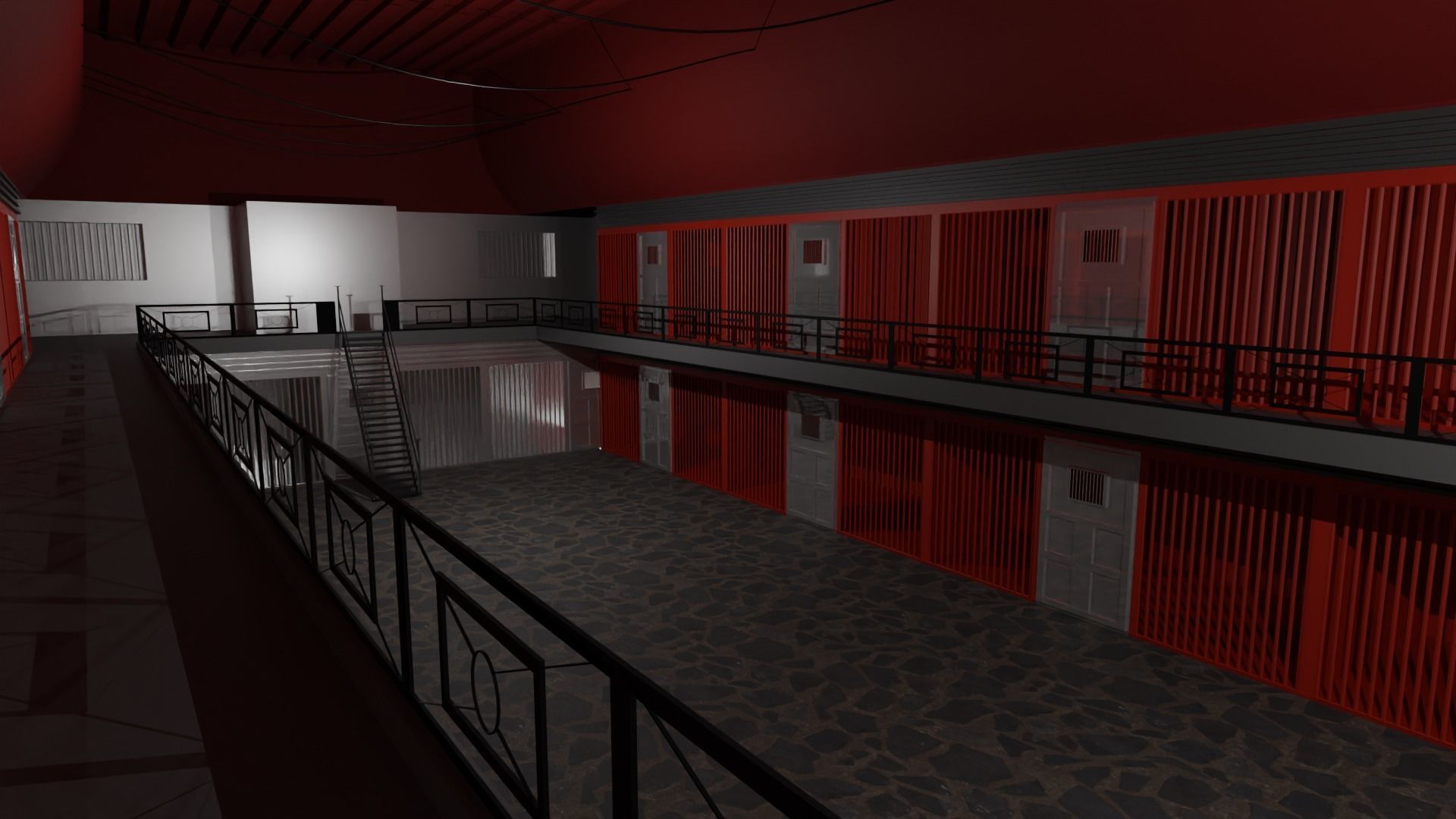 Prison Interior Low-poly 3D model_3