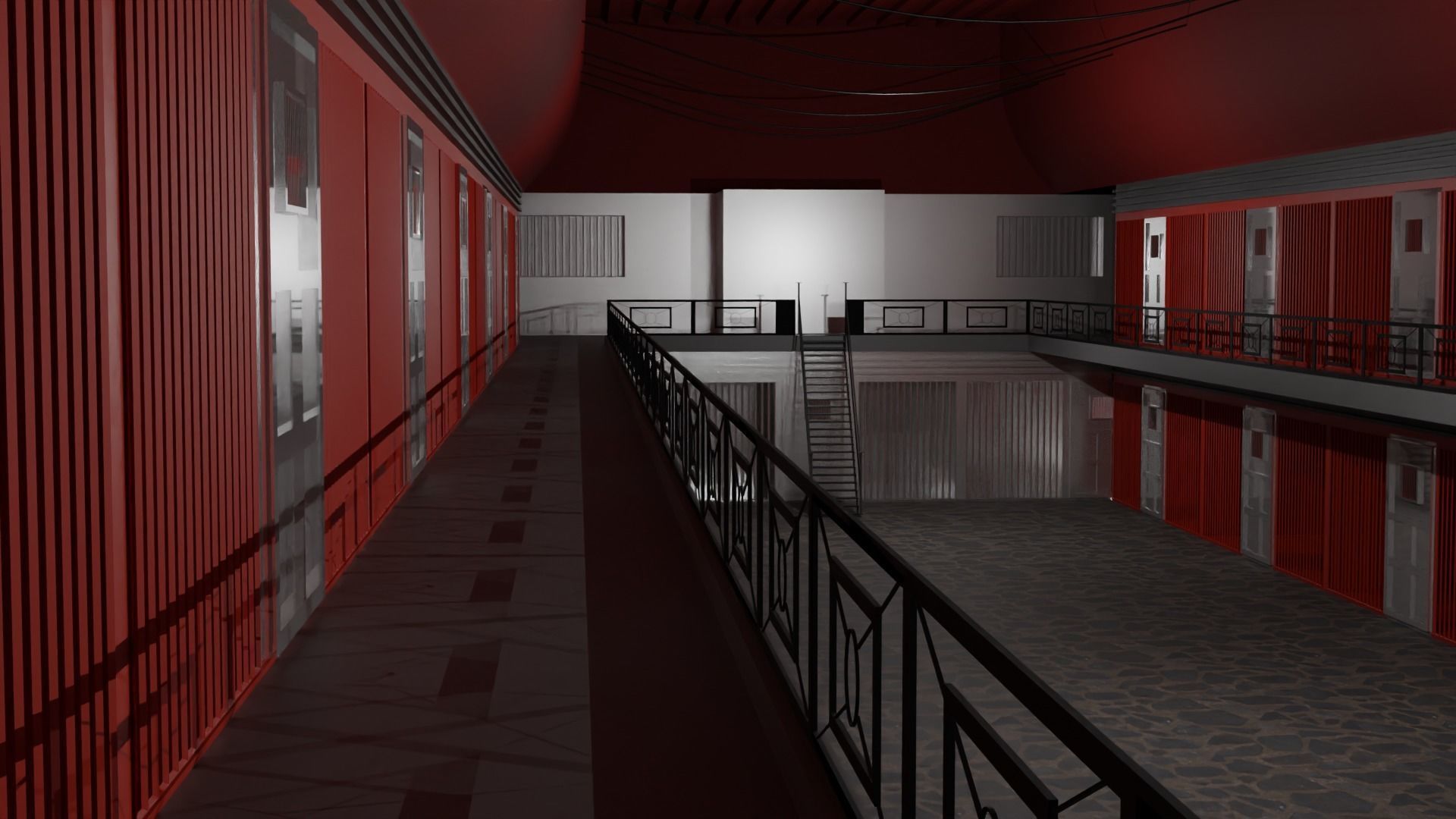 Prison Interior Low-poly 3D model_1