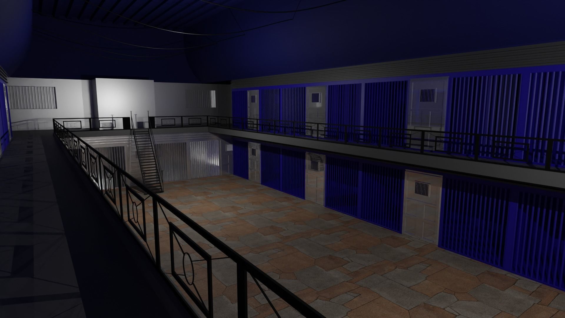 Prison Interior Low-poly 3D model_3