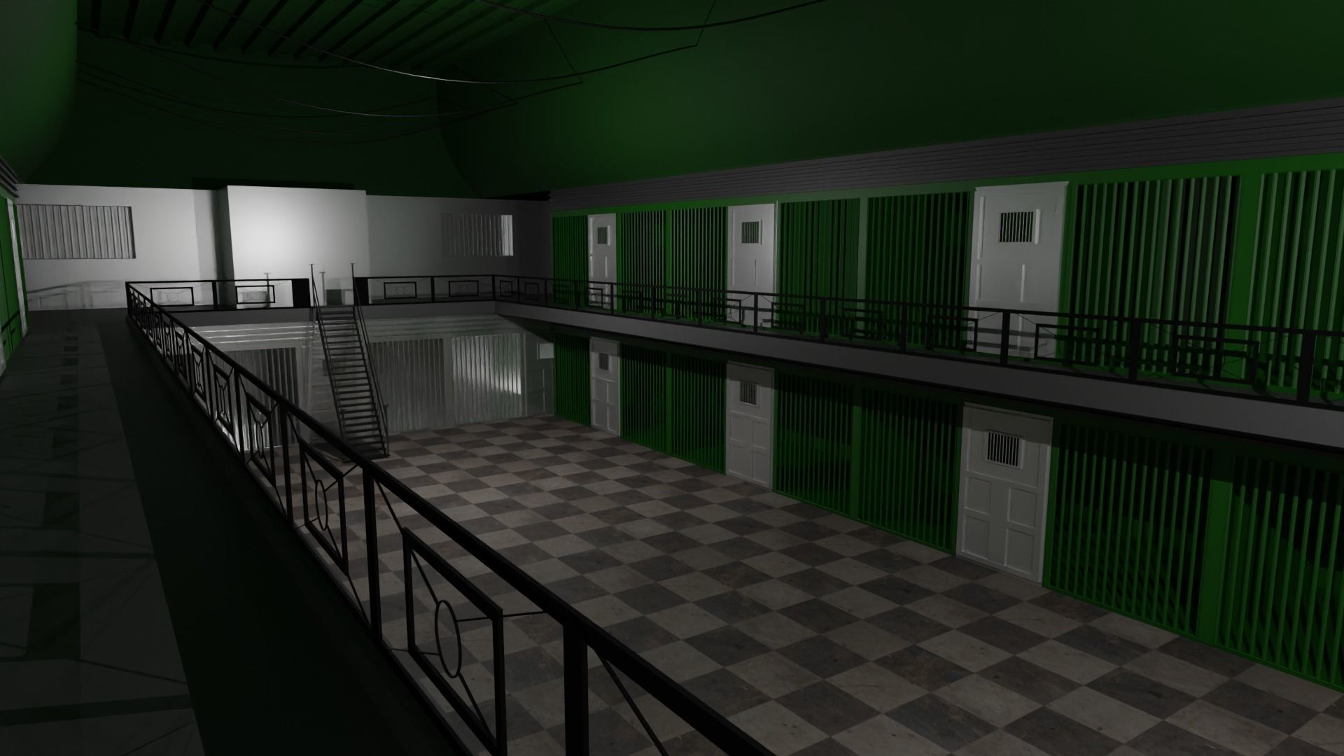 Prison Interior Low-poly 3D model_4