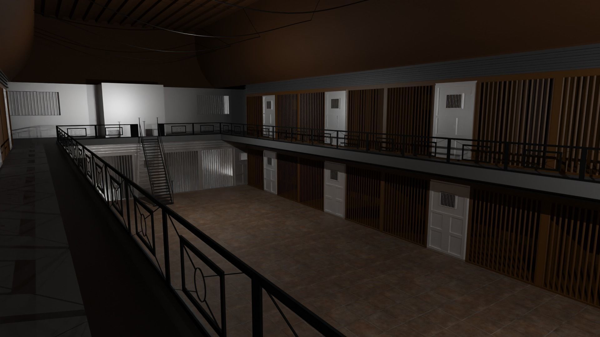 Prison Interior Low-poly 3D model_3