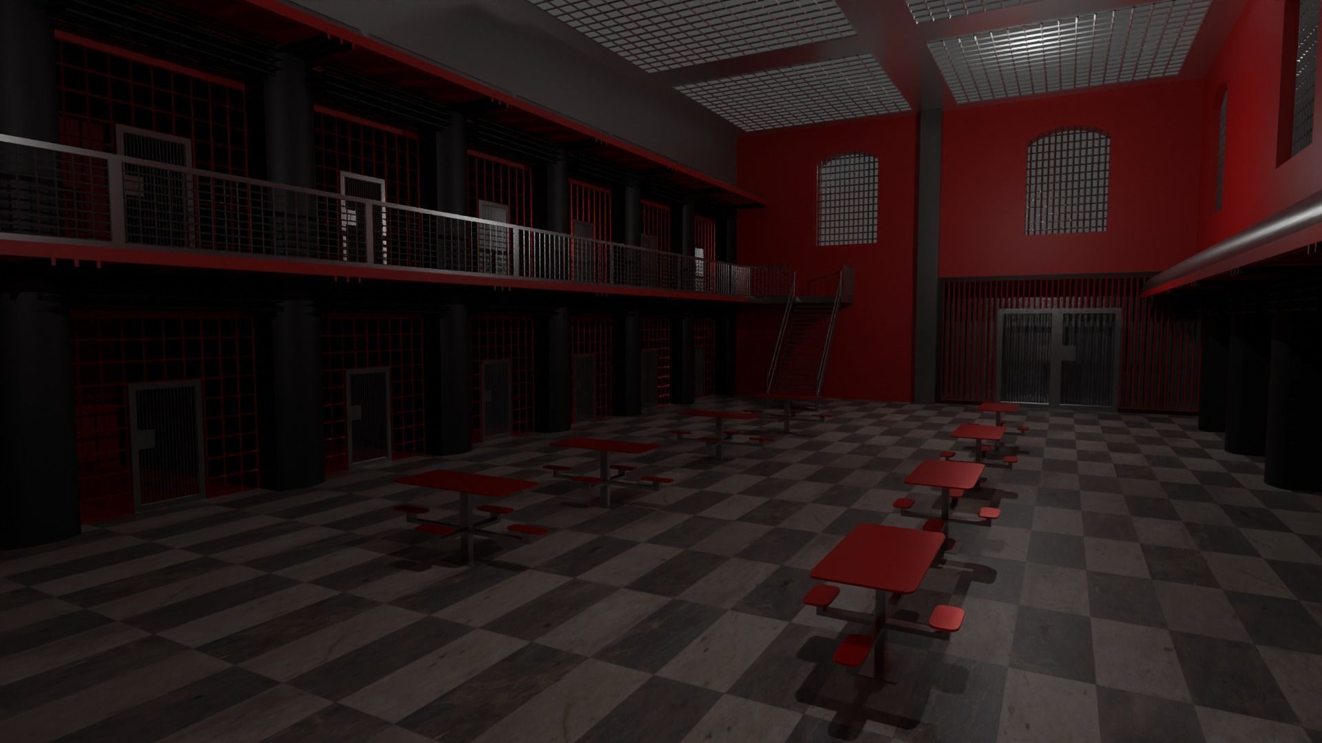 Prison Interior Low-poly 3D model_5