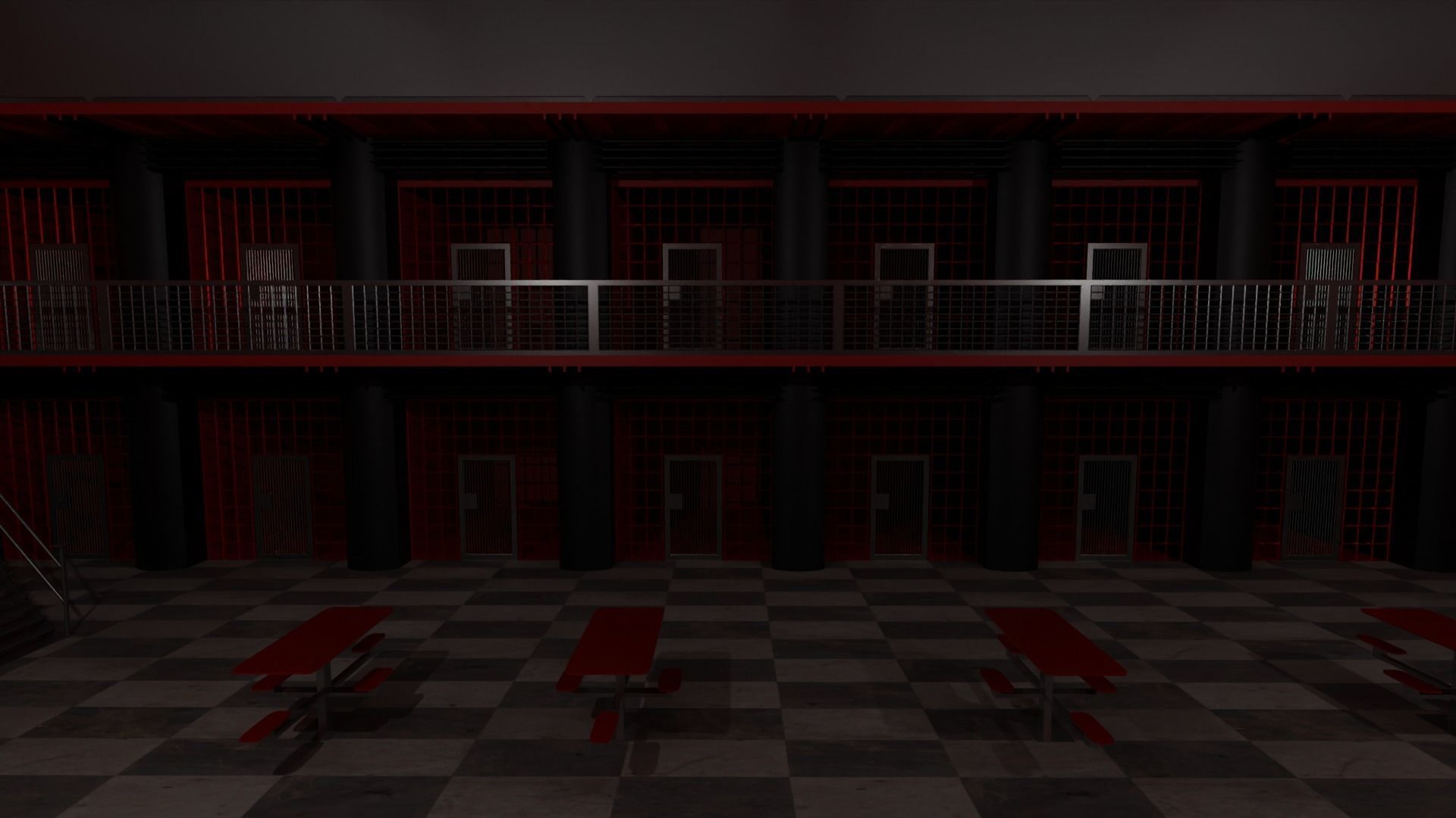 Prison Interior Low-poly 3D model_4