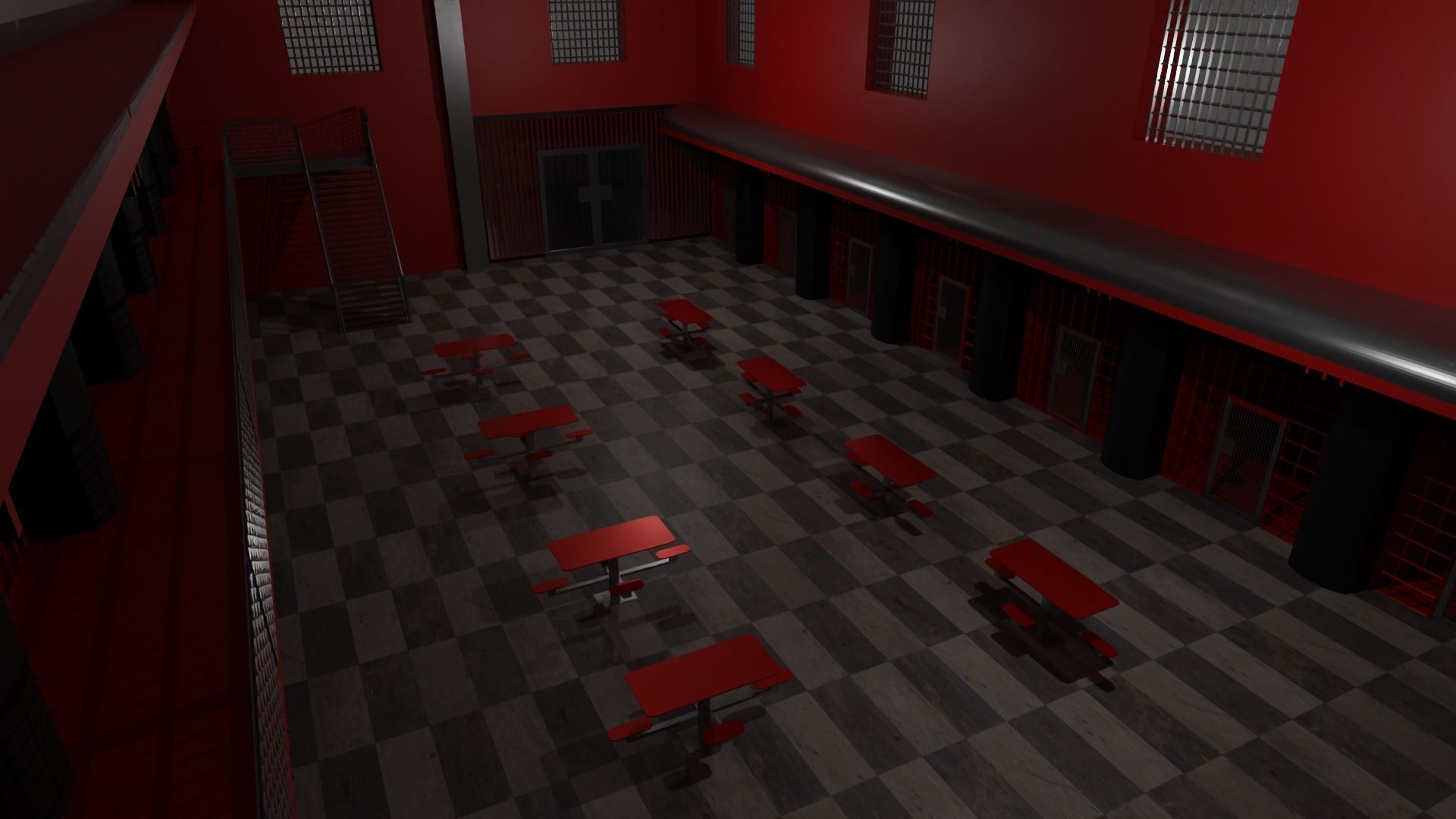 Prison Interior Low-poly 3D model_6