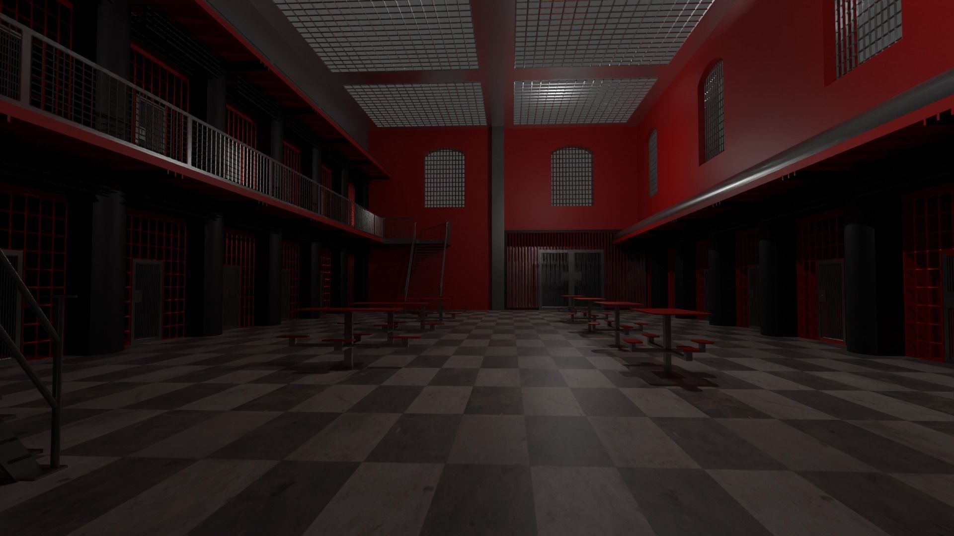 Prison Interior Low-poly 3D model_3