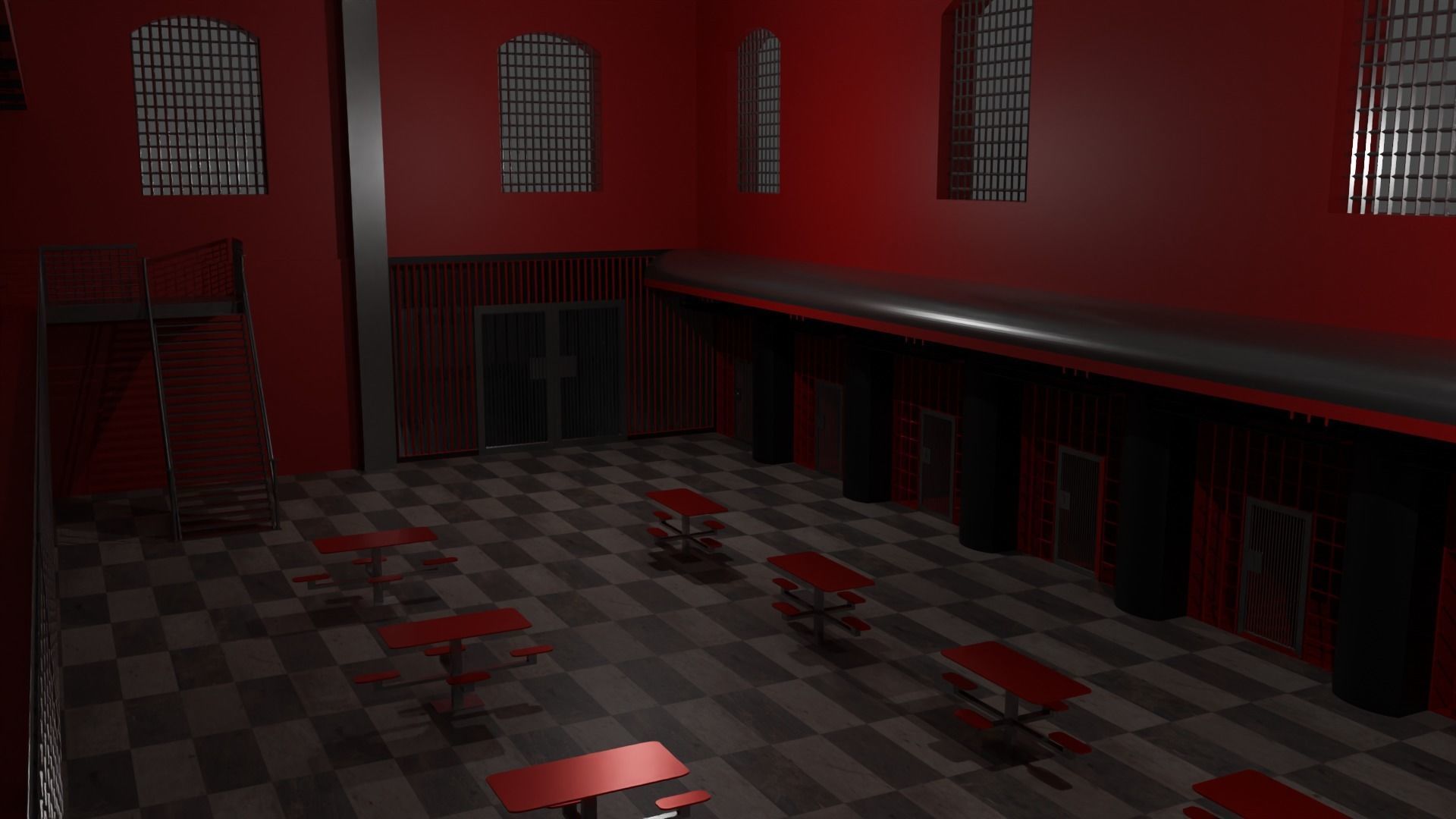 Prison Interior Low-poly 3D model_2