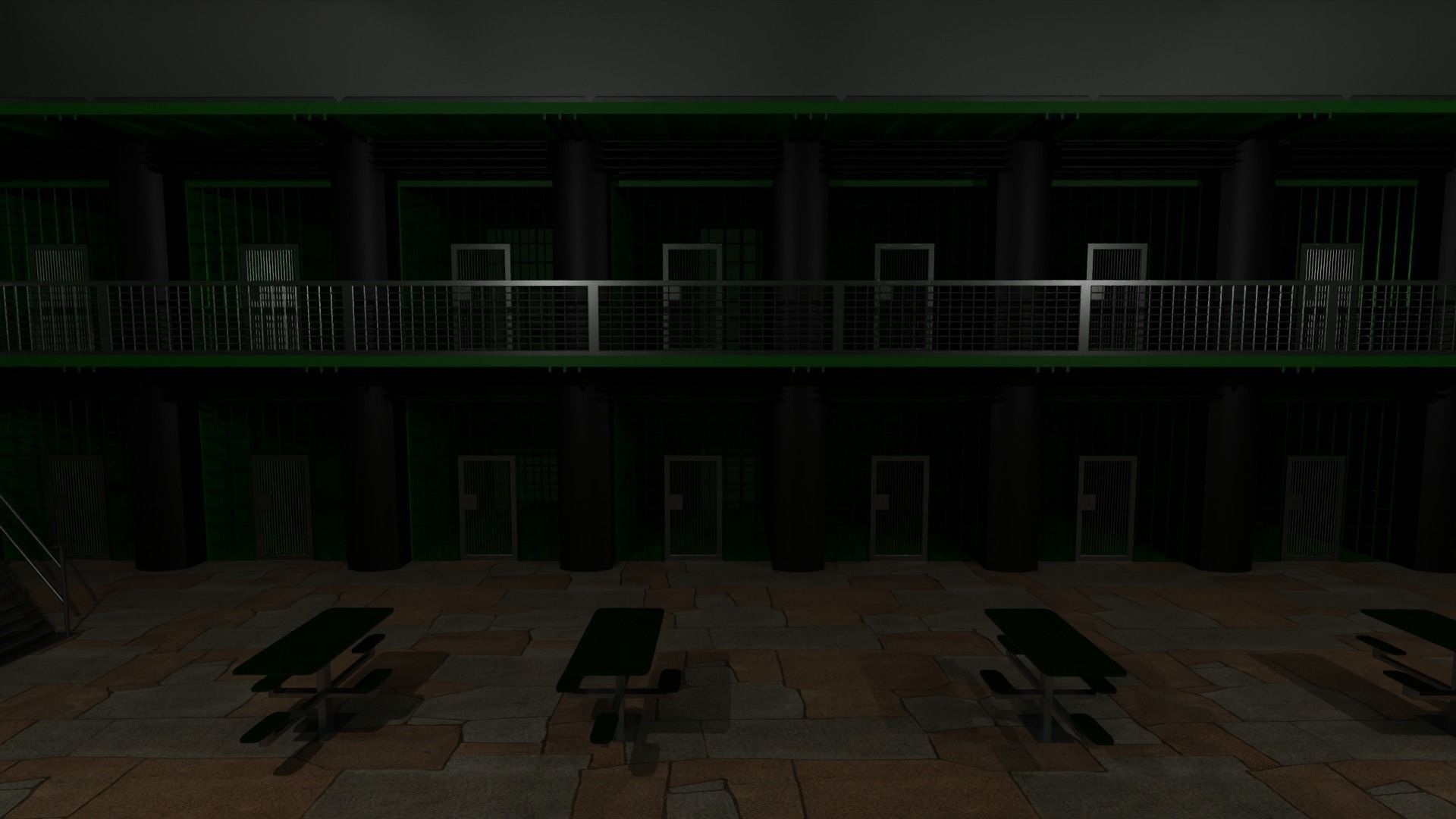 Prison Interior Low-poly 3D model_4