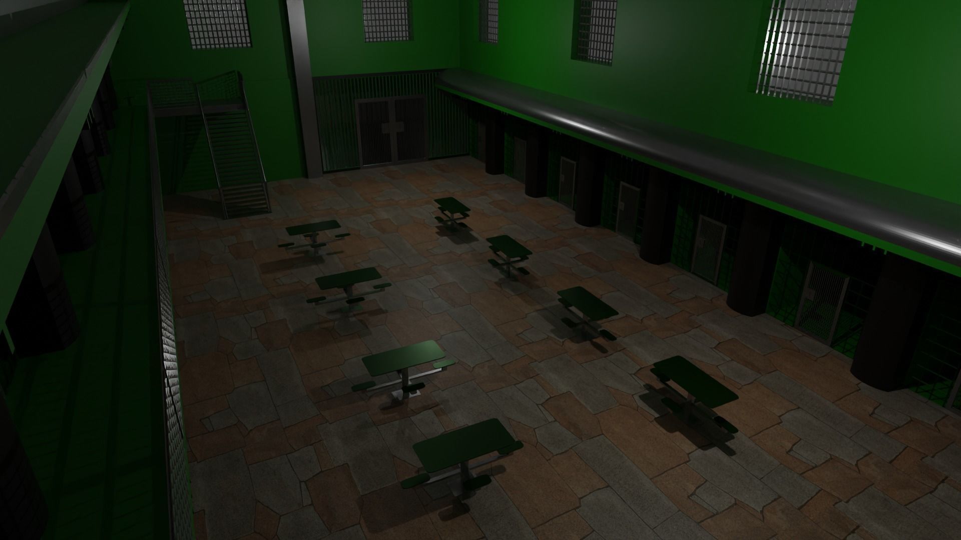 Prison Interior Low-poly 3D model_6