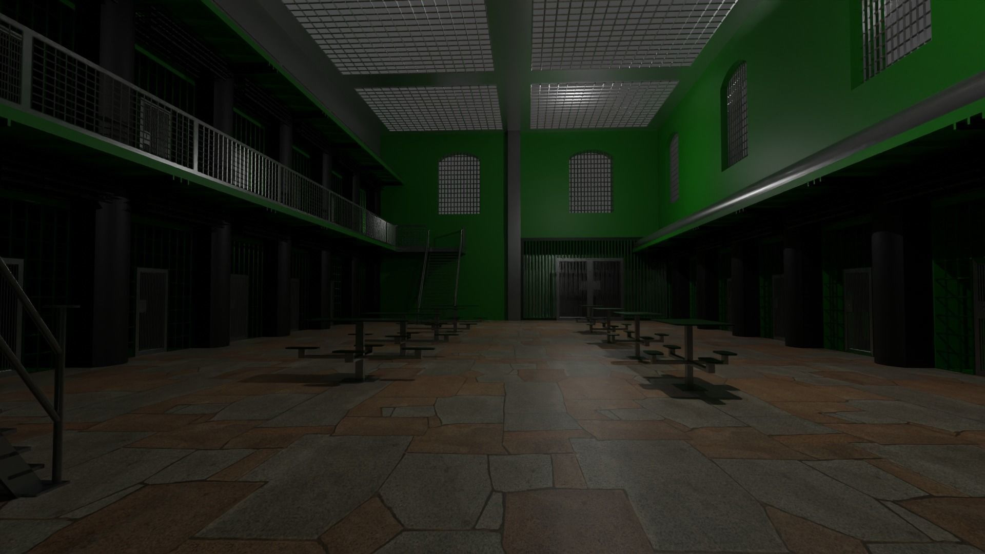 Prison Interior Low-poly 3D model_3