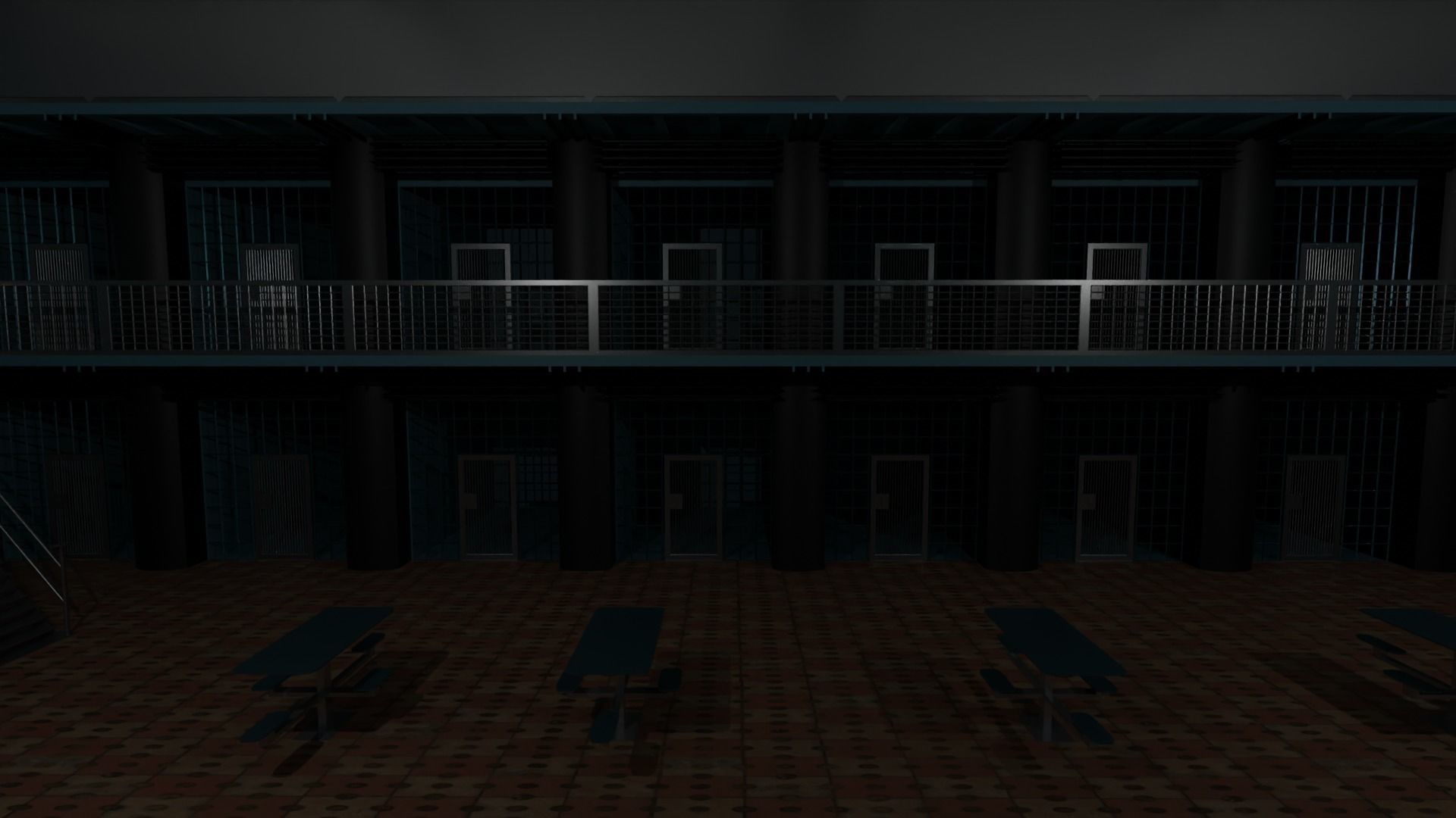 Prison Interior Low-poly 3D model_5
