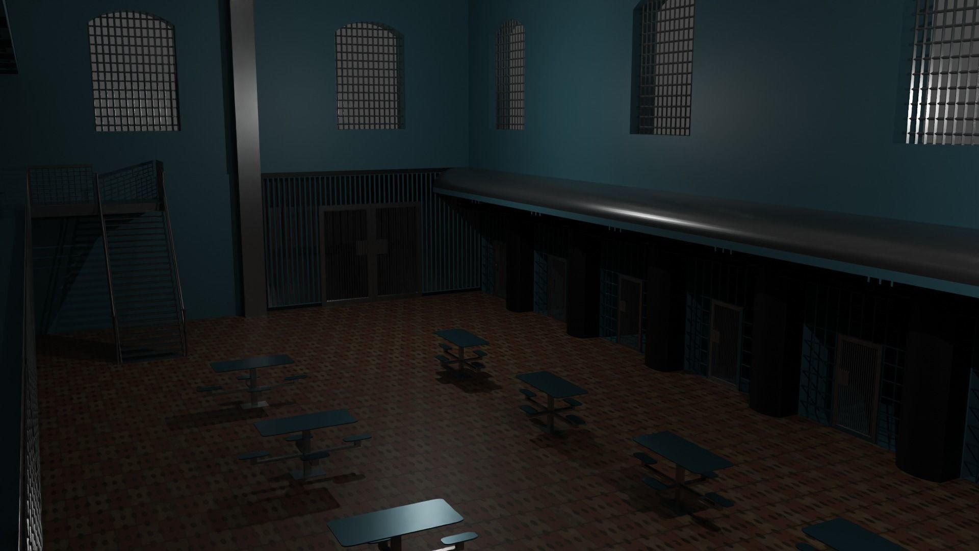 Prison Interior Low-poly 3D model_3