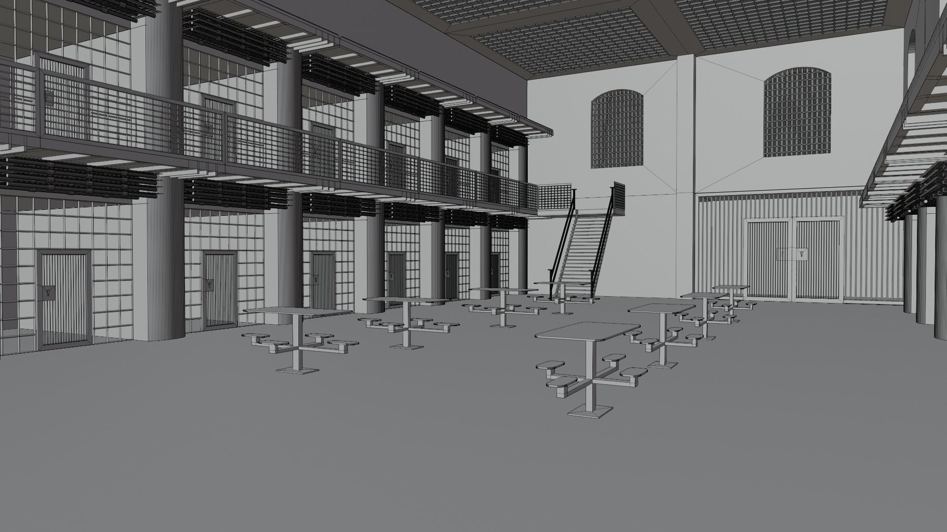 Prison Interior Low-poly 3D model_8