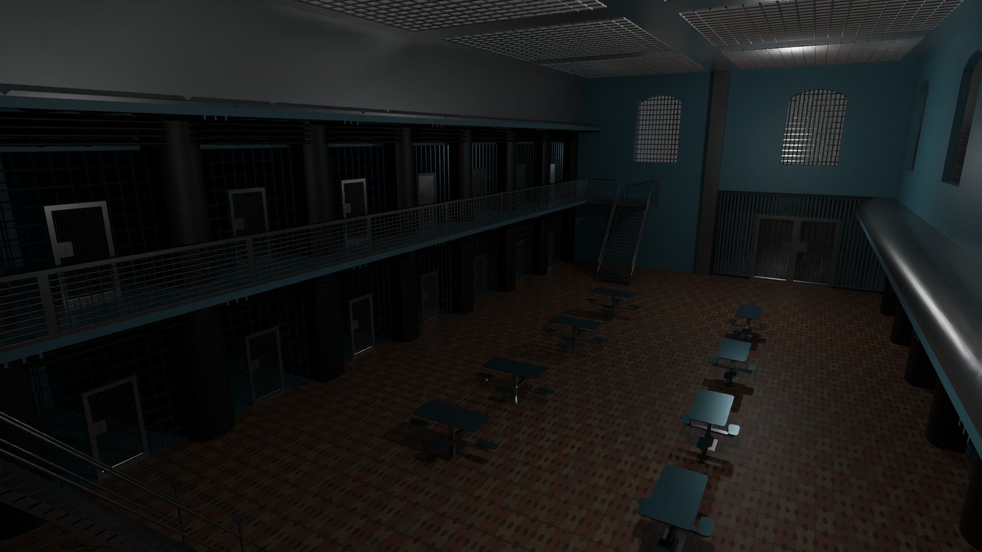 Prison Interior Low-poly 3D model_1