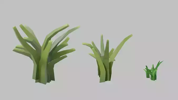 Low Poly Game Grasses Free low-poly 3D model