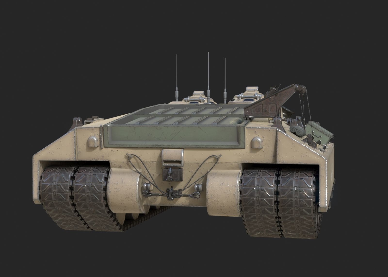 4 coatings of USA Army T28 Heavy Tank T95 Heavy Tank Low-poly 3D model_14