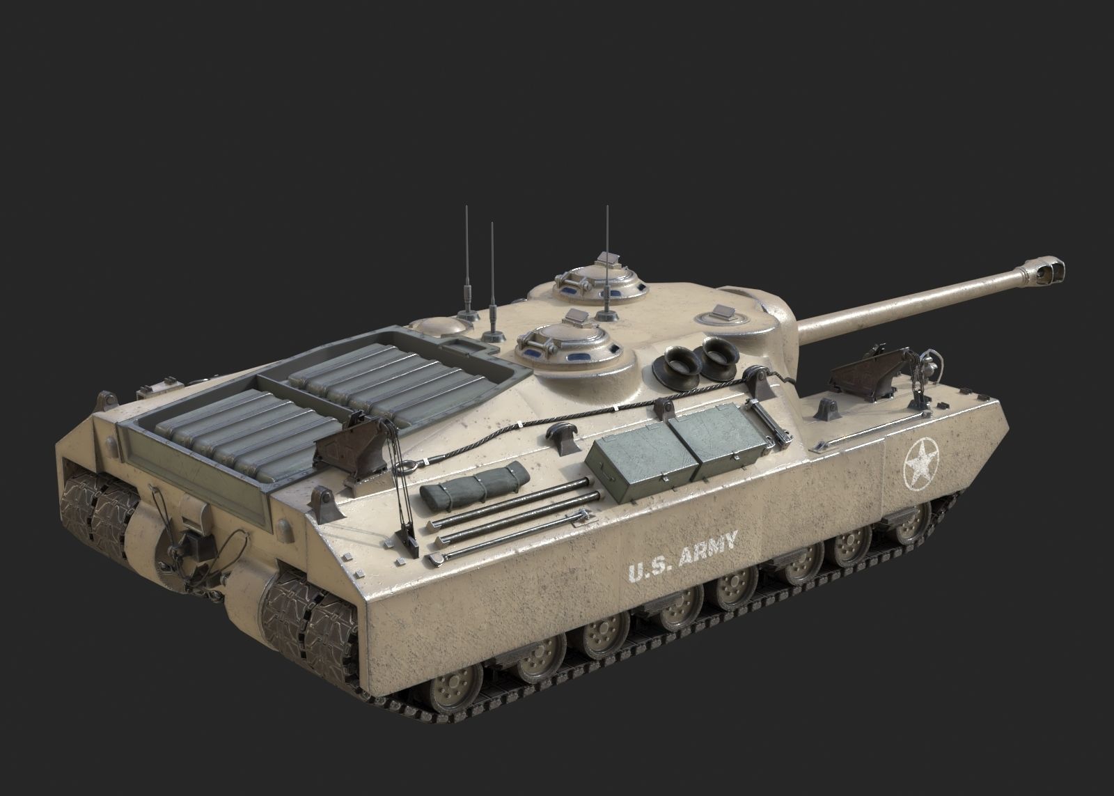 4 coatings of USA Army T28 Heavy Tank T95 Heavy Tank Low-poly 3D model_13