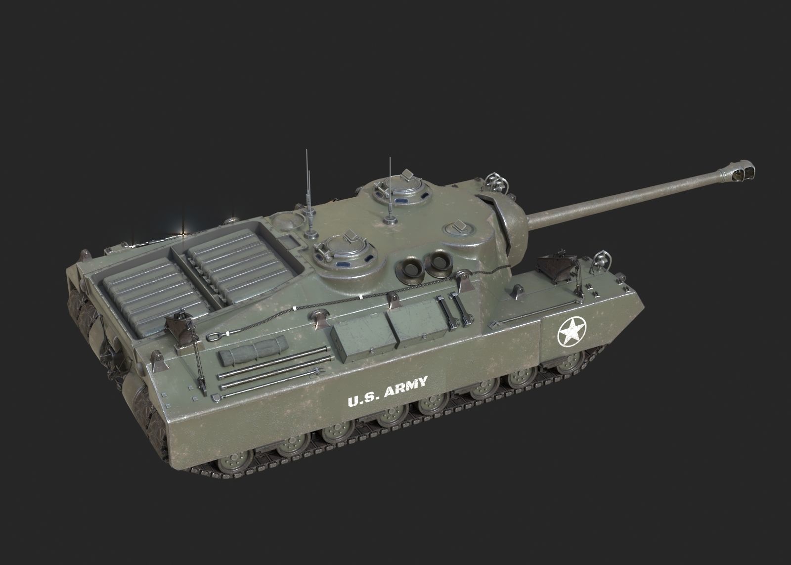 4 coatings of USA Army T28 Heavy Tank T95 Heavy Tank Low-poly 3D model_2