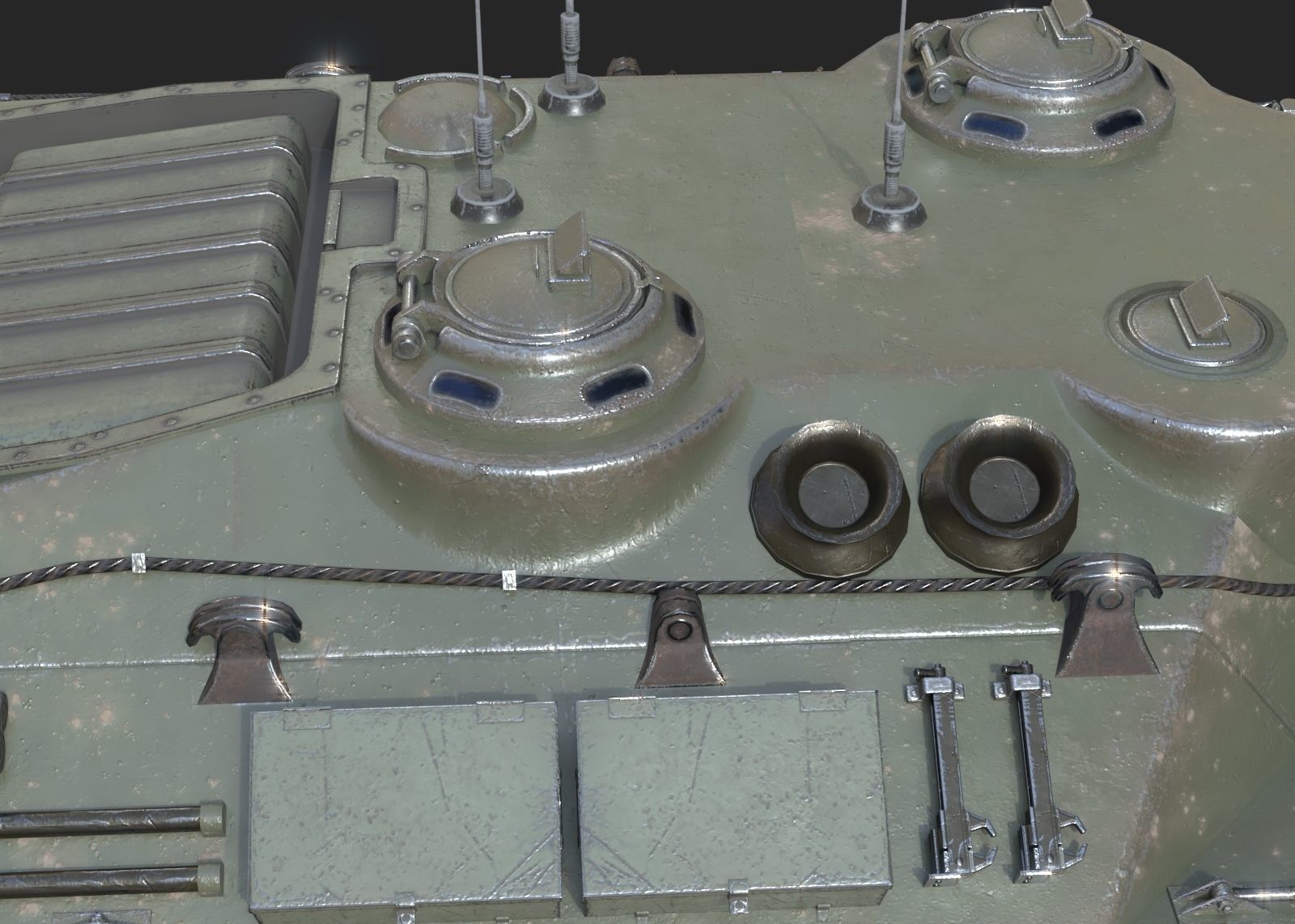 4 coatings of USA Army T28 Heavy Tank T95 Heavy Tank Low-poly 3D model_4