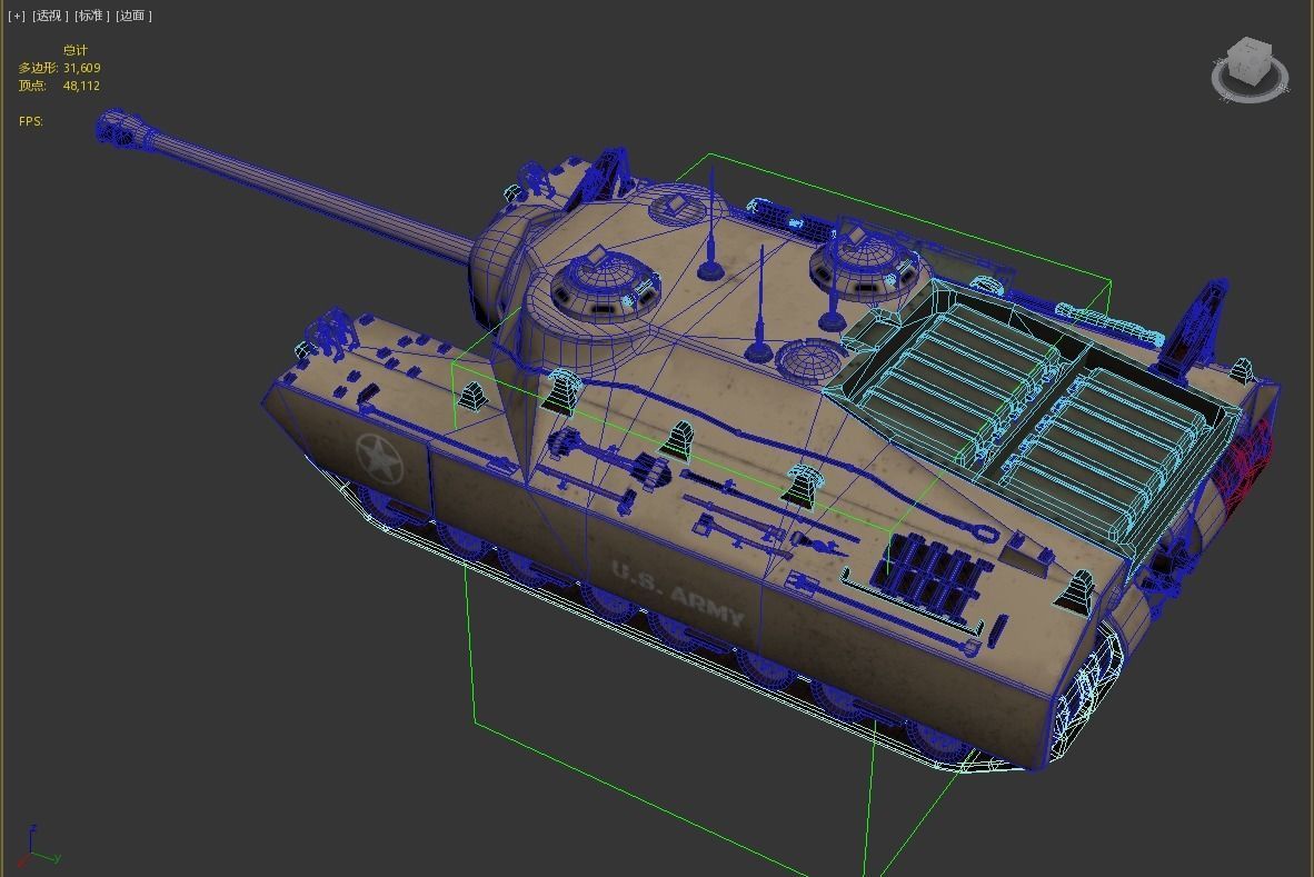 4 coatings of USA Army T28 Heavy Tank T95 Heavy Tank Low-poly 3D model_19