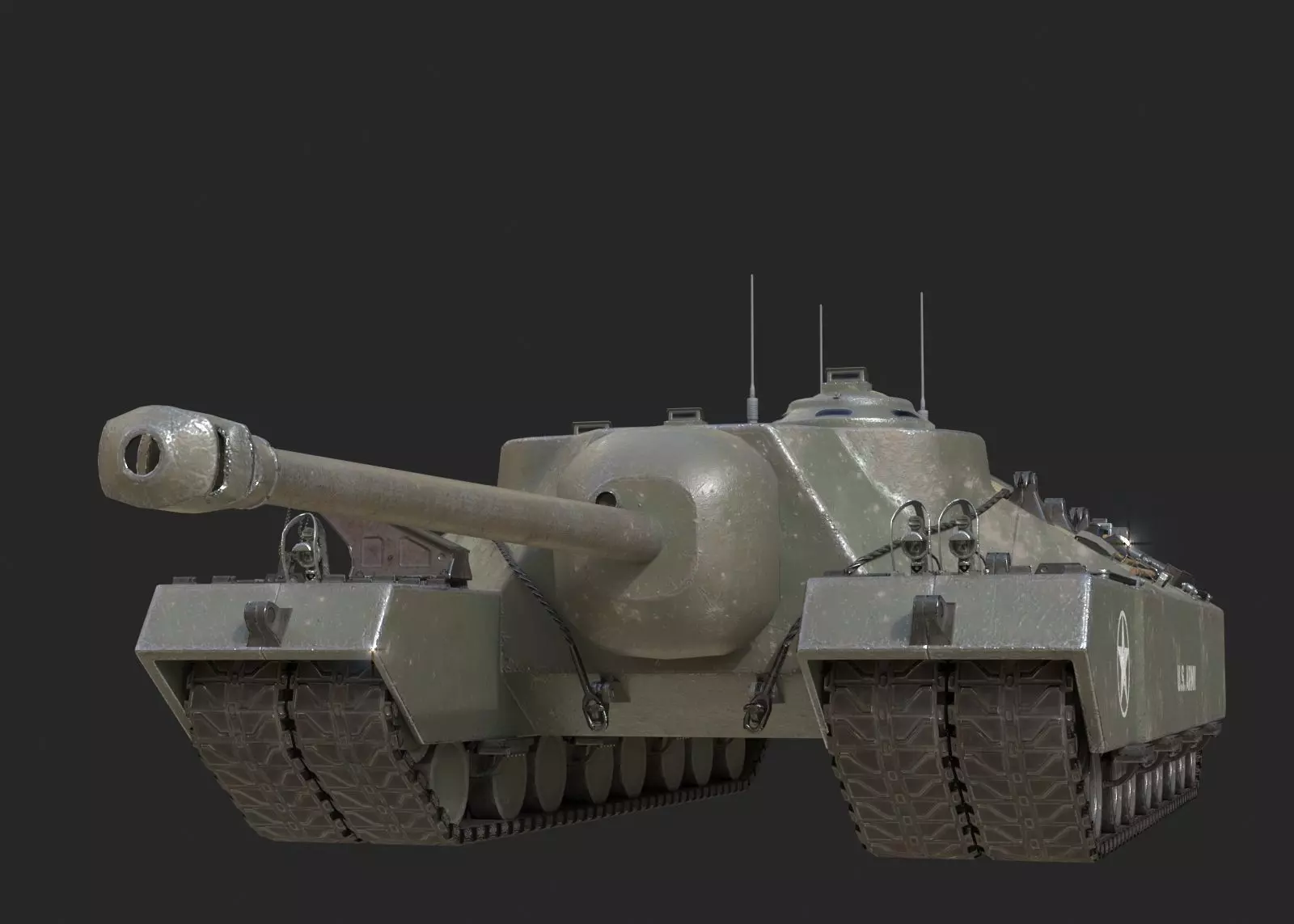 4 coatings of USA Army T28 Heavy Tank T95 Heavy Tank Low-poly 3D model_0