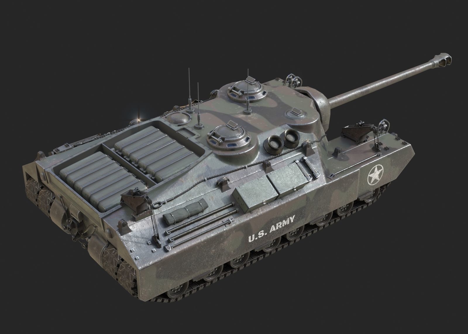 4 coatings of USA Army T28 Heavy Tank T95 Heavy Tank Low-poly 3D model_8