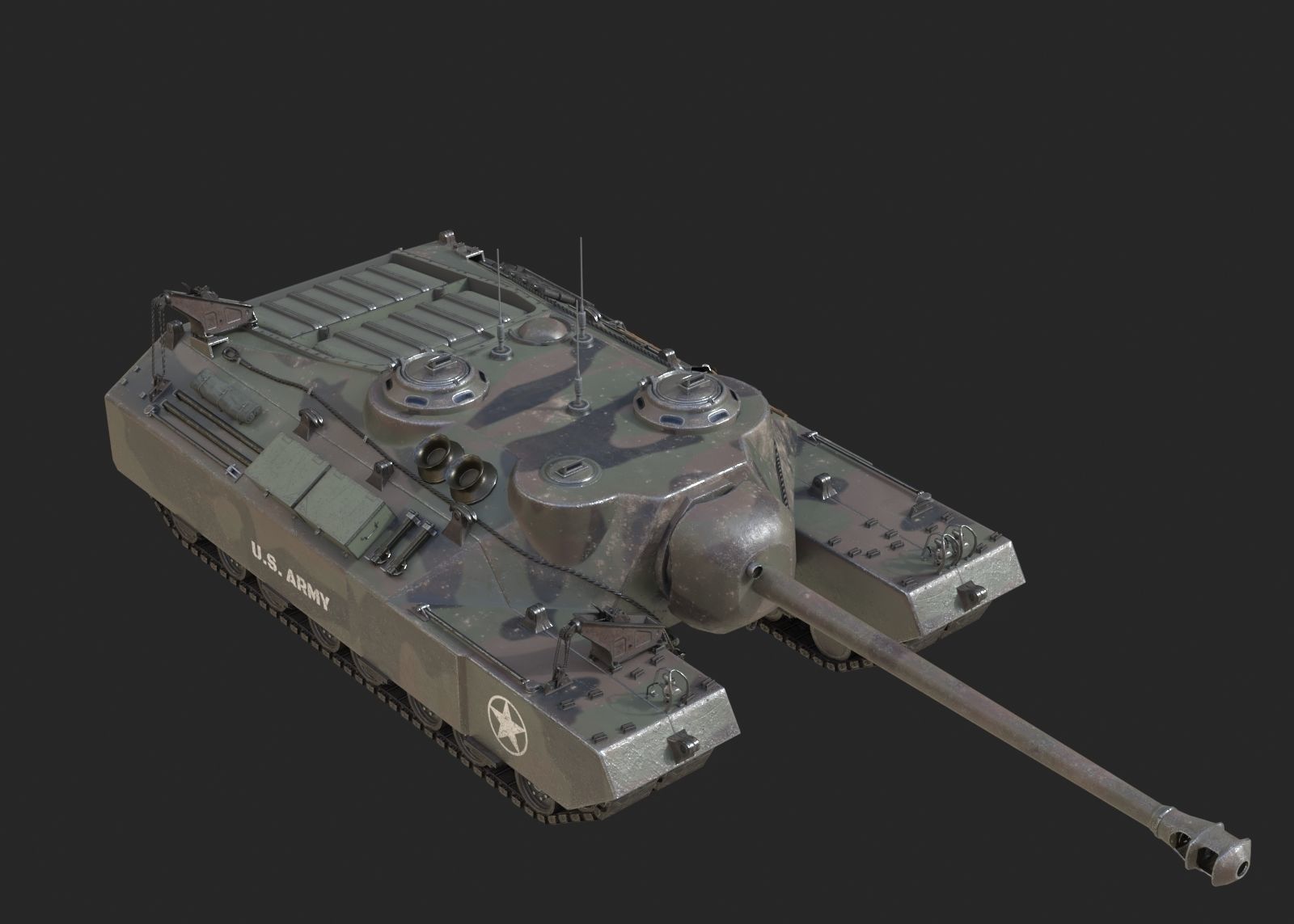 4 coatings of USA Army T28 Heavy Tank T95 Heavy Tank Low-poly 3D model_7