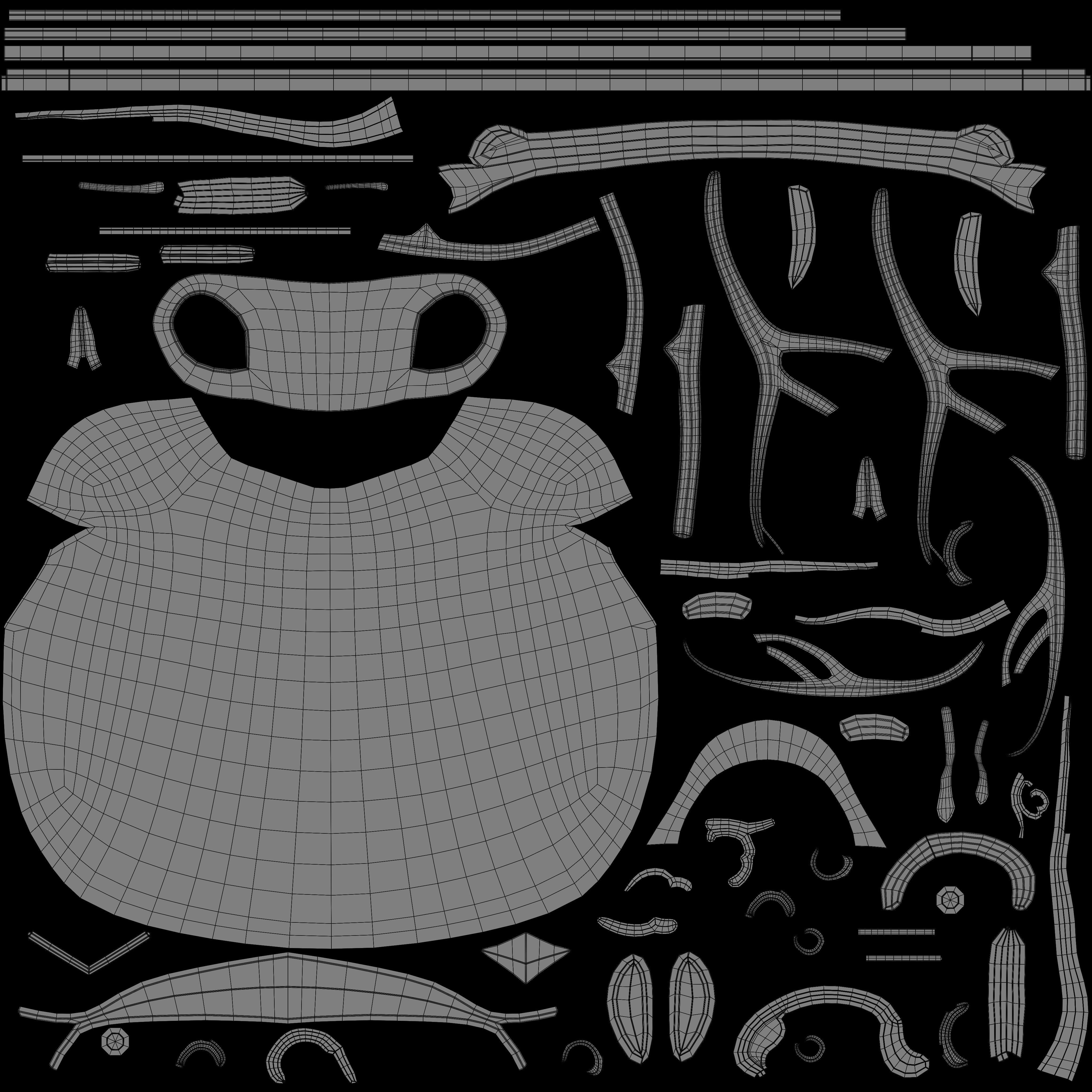 Angel Breast Armor Light female asset Low-poly 3D model_6