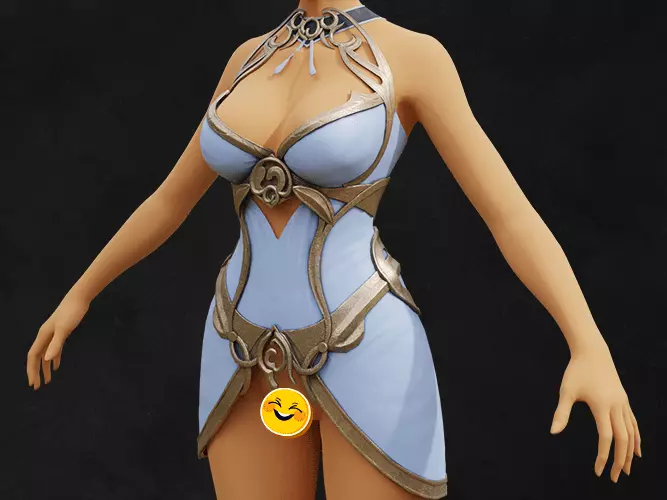 Angel Breast Armor Light female asset Low-poly 3D model_0